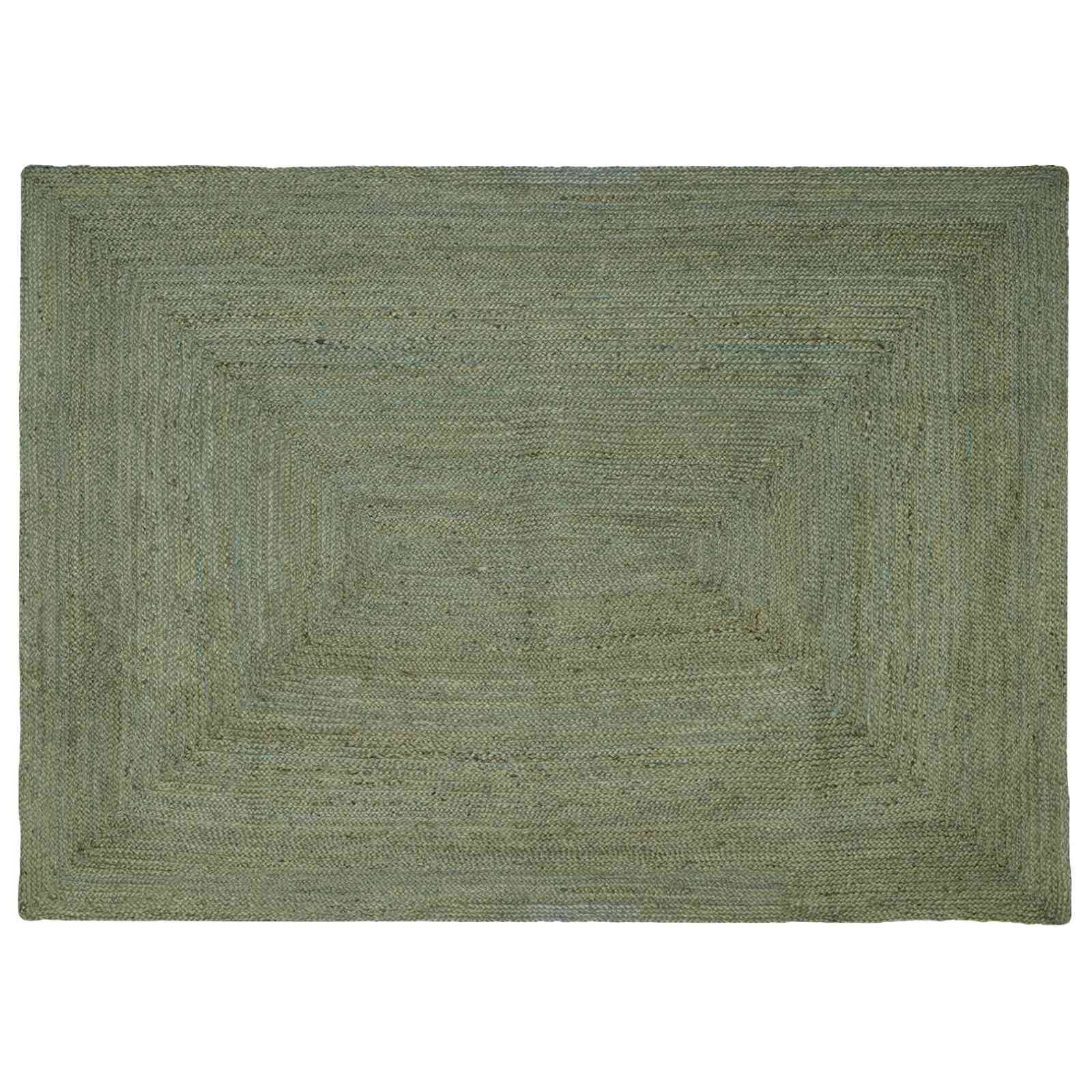 vidaXL Bereichsteppiche Rechtwinklig Olive Grün 160 x 230 cm Jute