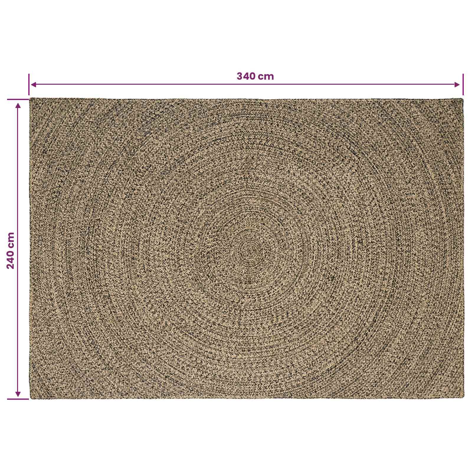 vidaXL Bereichsteppiche Natürlich und Schwarz 240 x 340 cm Jute