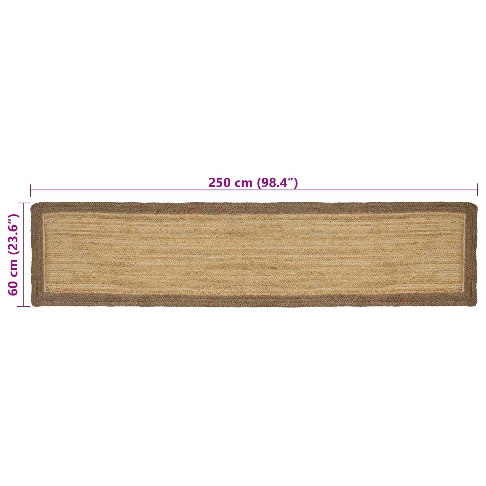 vidaXL Bereichsteppiche Grau 60 x 250 cm Jute