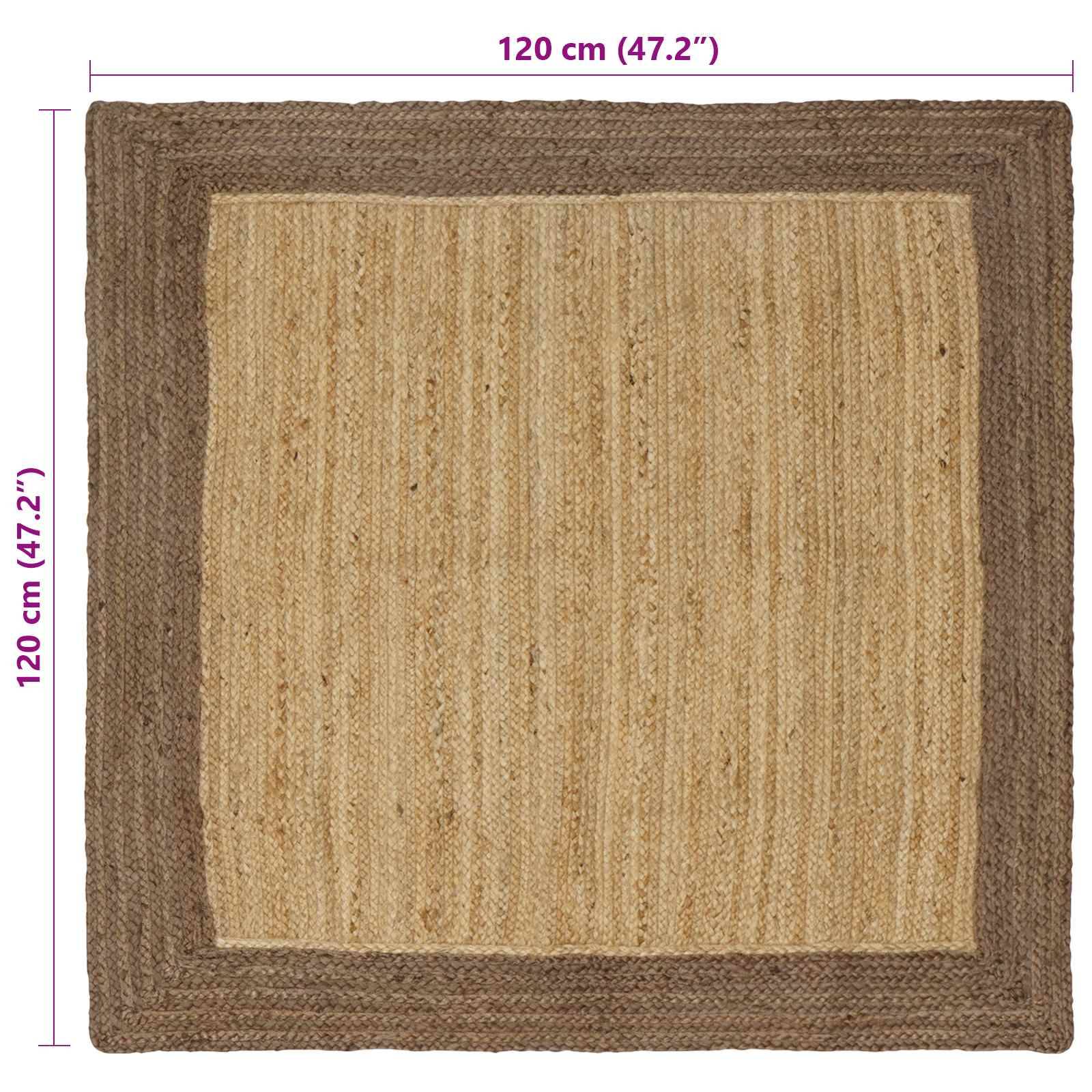 vidaXL Bereichsteppiche Grau 120 x 120 cm Jute