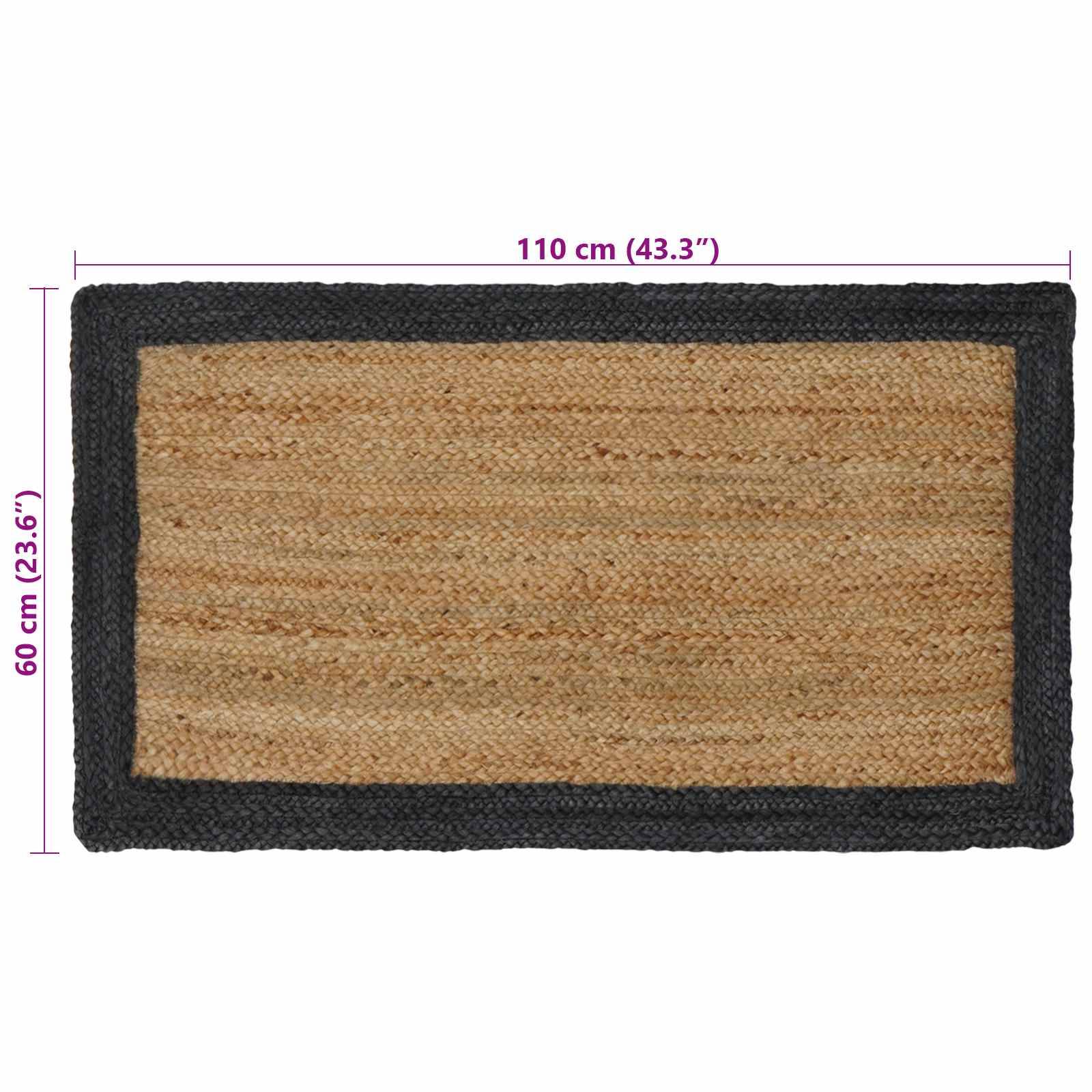 vidaXL Bereichsteppiche Dunkelgrau 60 x 110 cm Jute
