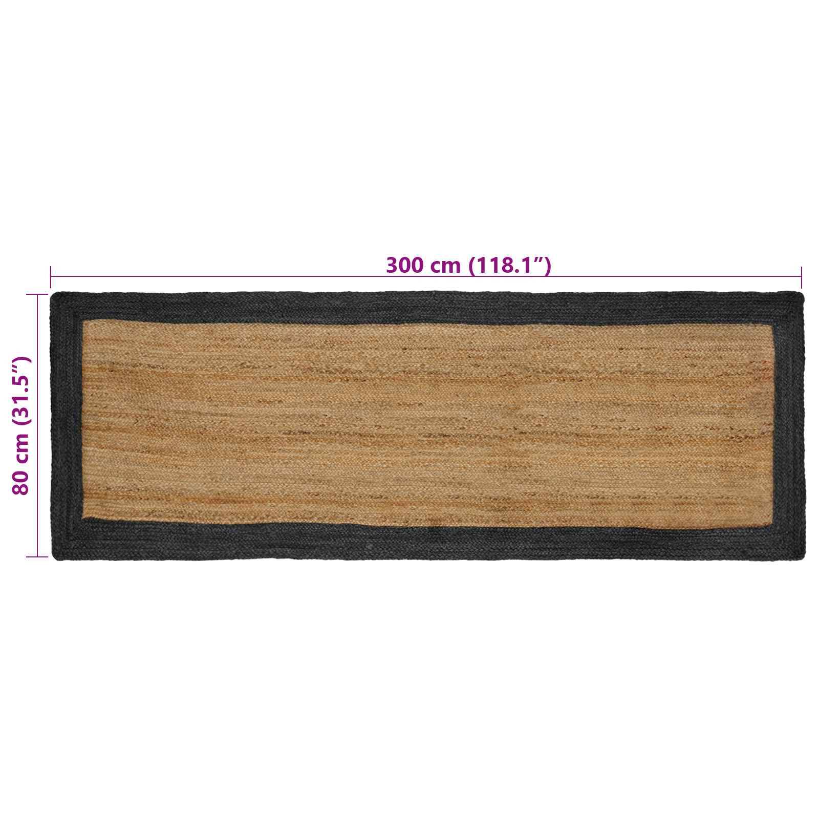vidaXL Bereichsteppiche Dunkelgrau 80 x 300 cm Jute