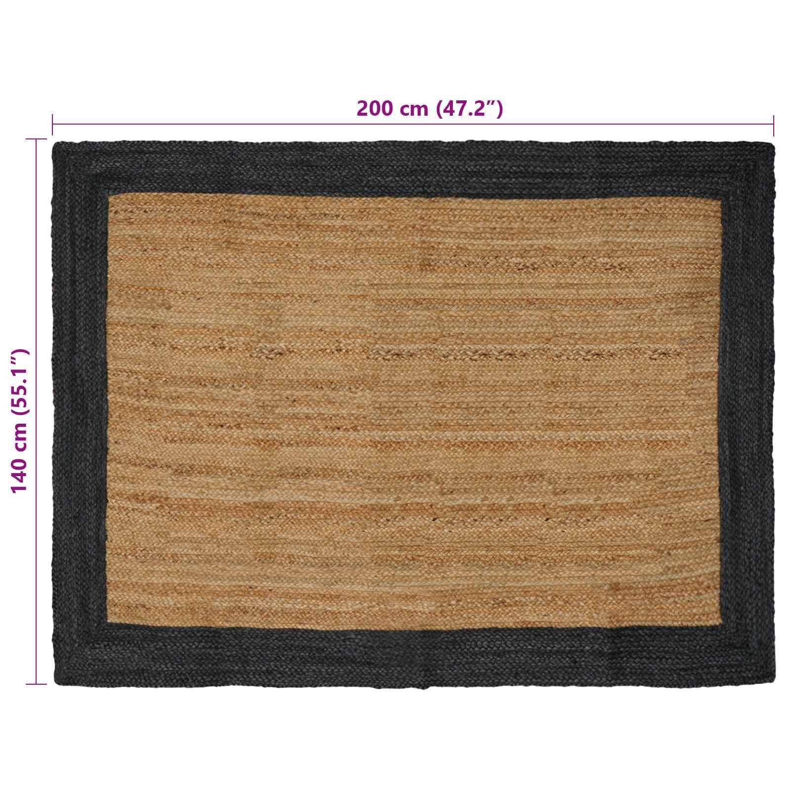 vidaXL Bereichsteppiche Dunkelgrau 140 x 200 cm Jute