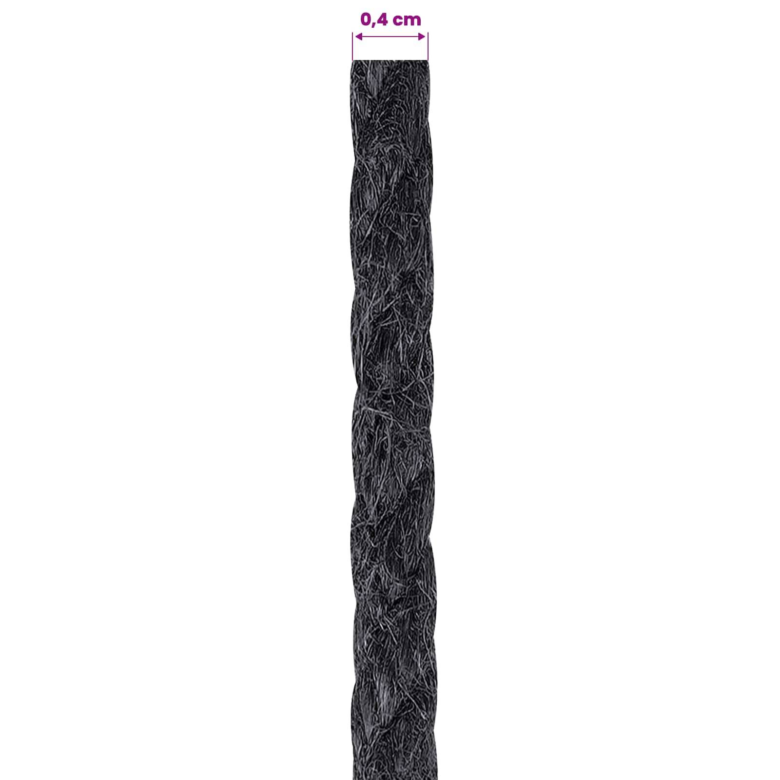 vidaXL Juteschnur 4 Schwarz 100% Tossa Jute
