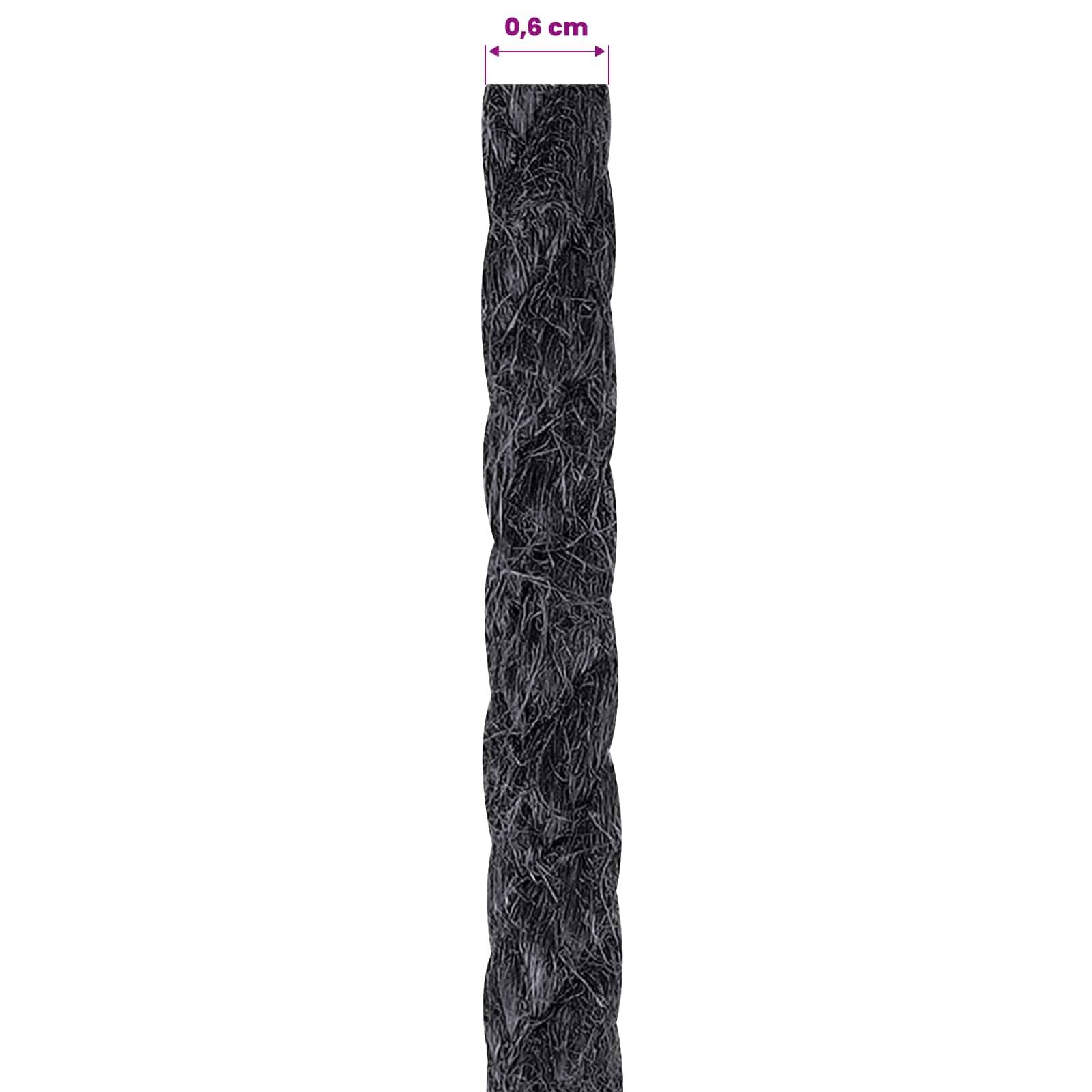 vidaXL Juteseil 6 Schwarz 100% Tossa Jute