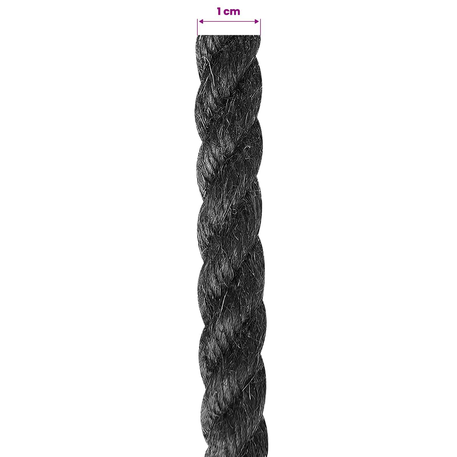 vidaXL Juteseil 10 Schwarz 100% Tossa Jute