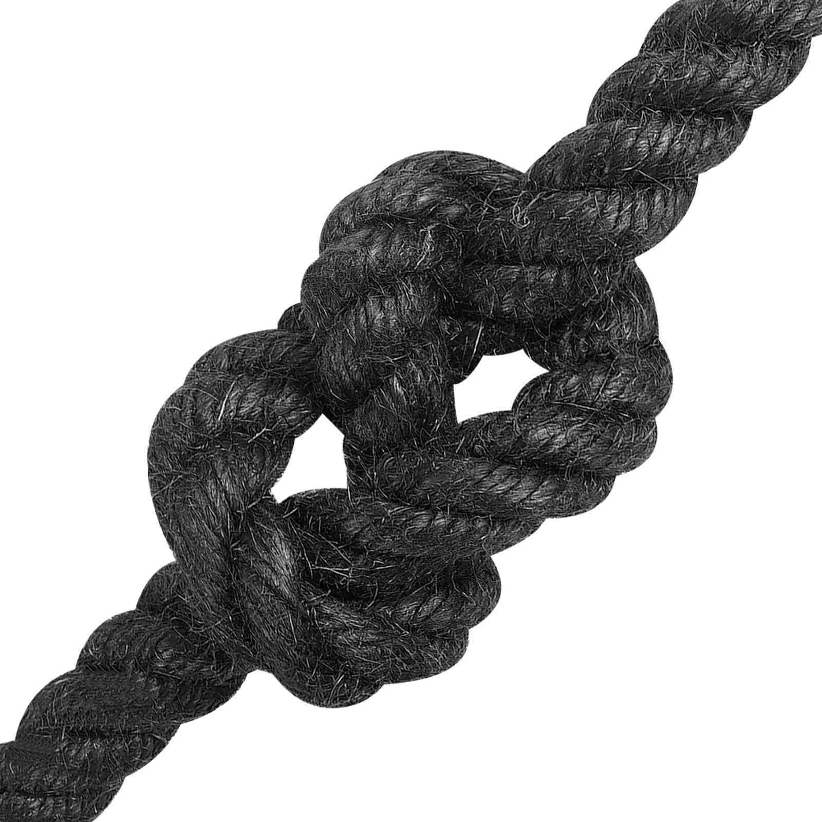 vidaXL Juteseil 12 Schwarz 100% Tossa Jute