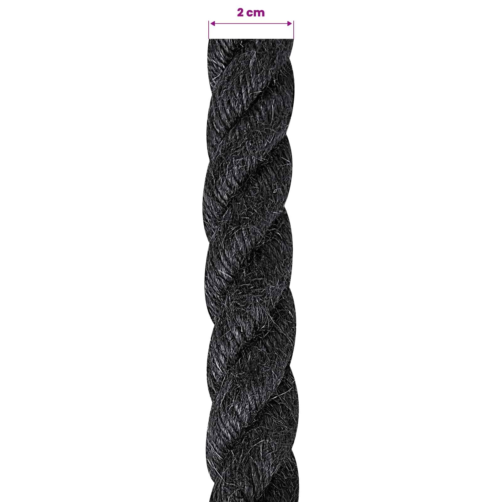 vidaXL Juteseil 20 Schwarz 100% Tossa Jute