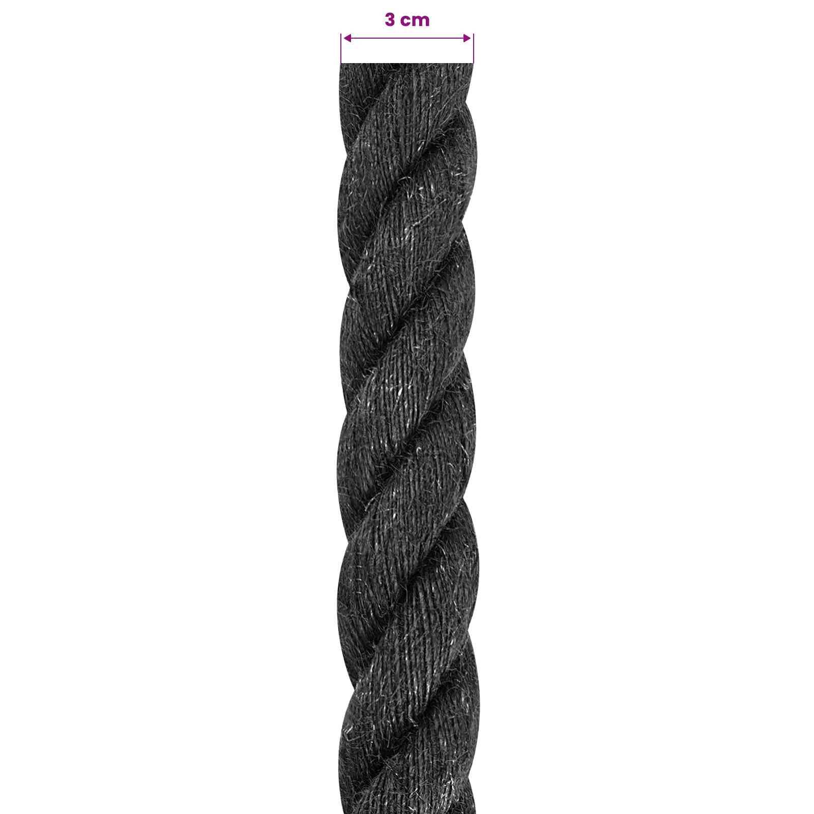 vidaXL Juteseil 30 Schwarz 100% Tossa Jute