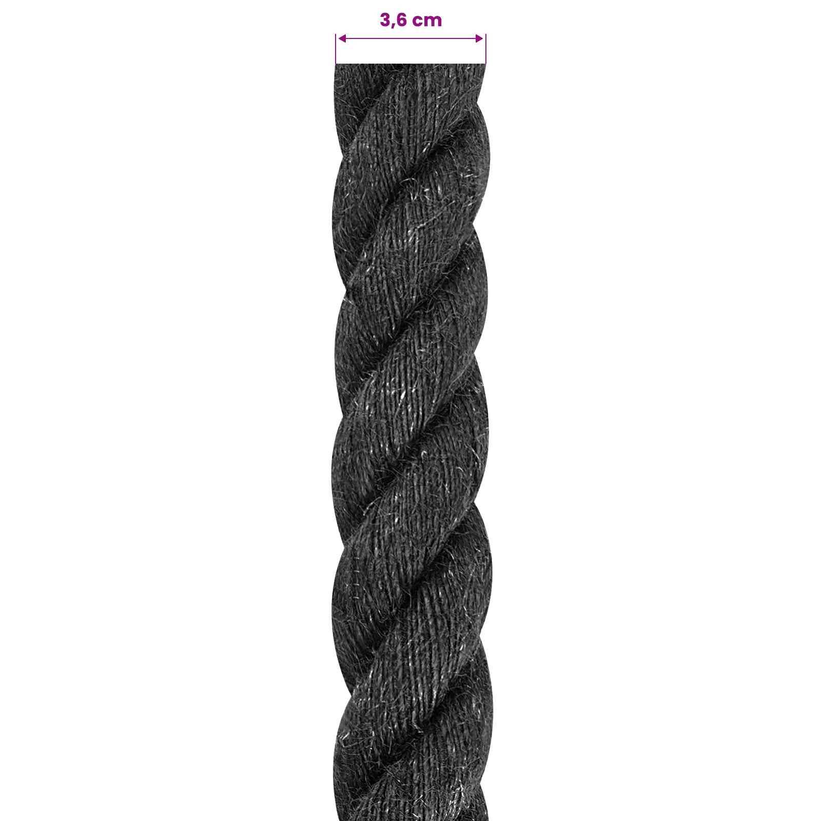 vidaXL Juteseil 36 Schwarz 100% Tossa Jute