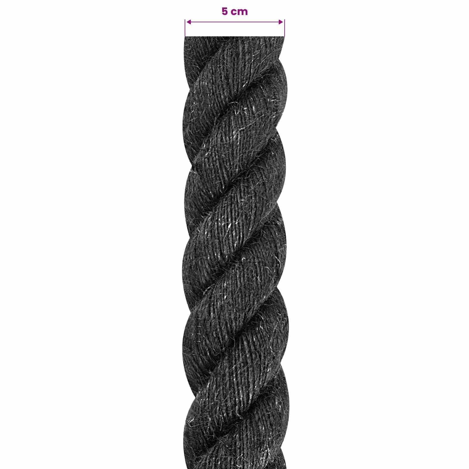 vidaXL Juteseil 50 Schwarz 100% Tossa Jute