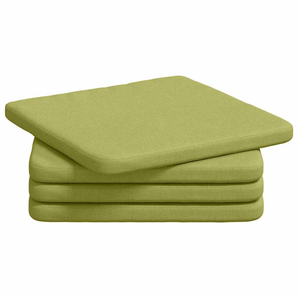 vidaXL Sitzkissen 4 Stück Hellgrün 40 x 40 x 3 cm Stoff