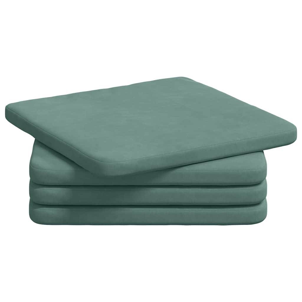vidaXL Sitzkissen 4 pcs Meergrün 40 x 40 x 3 cm Samt