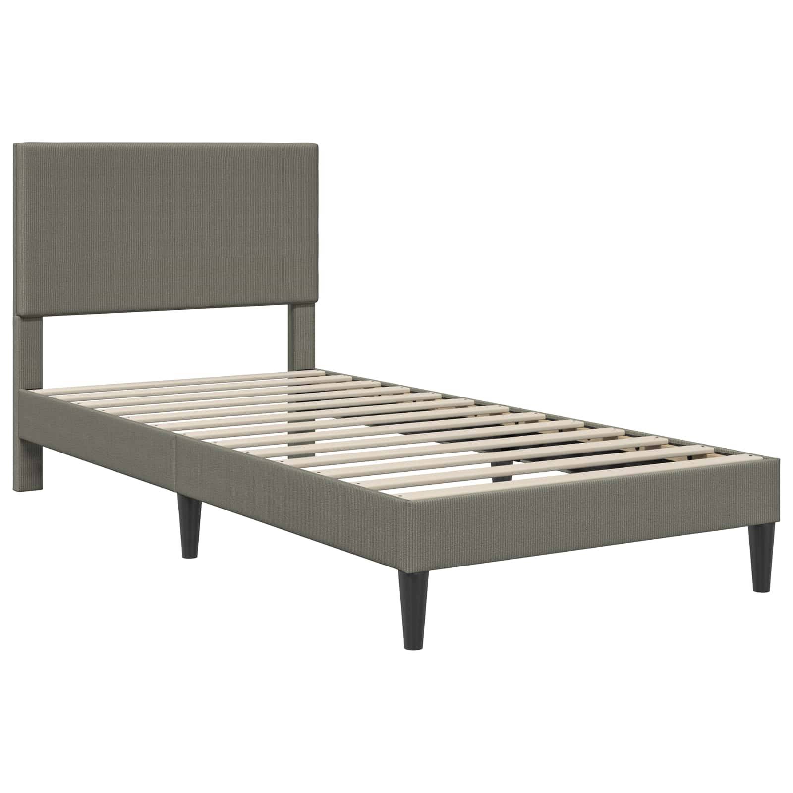 vidaXL Bettrahmen mit Kopfteil Hellgrau 80 x 200 cm Cordstoff