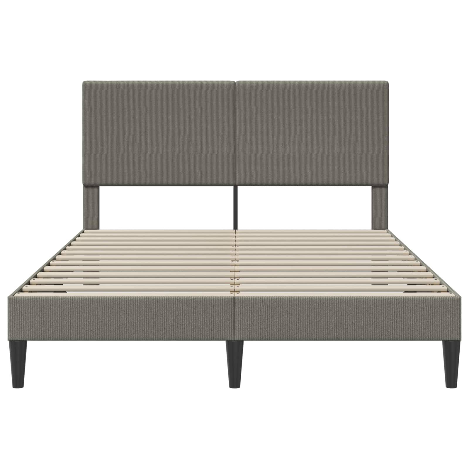 vidaXL Bettrahmen mit Kopfteil Hellgrau 120 x 190 cm Cordstoff
