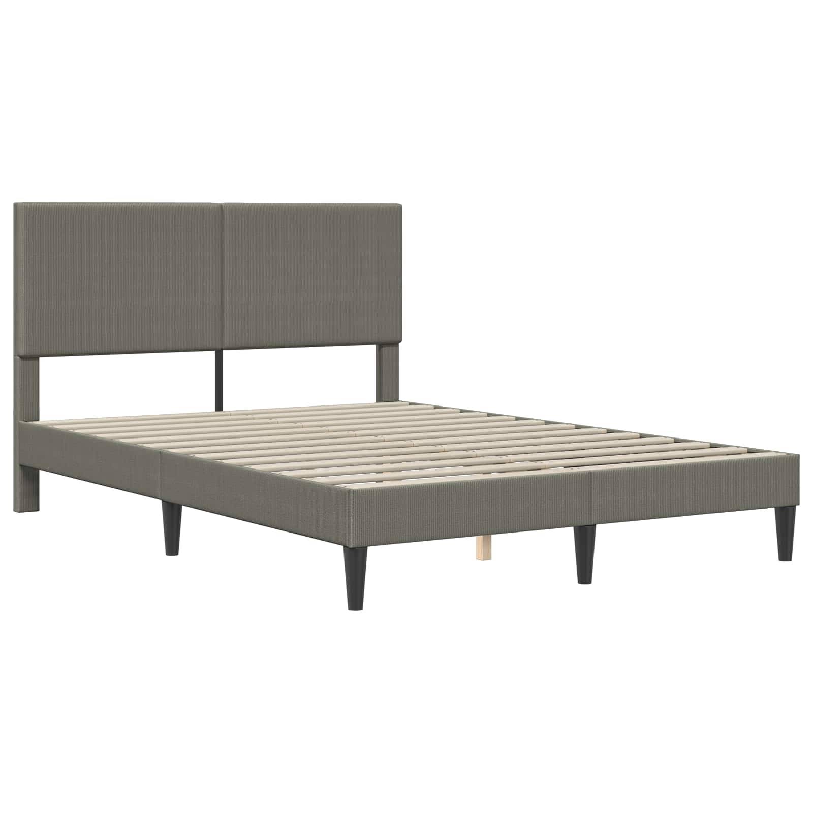 vidaXL Bettrahmen mit Kopfteil Hellgrau 120 x 190 cm Cordstoff