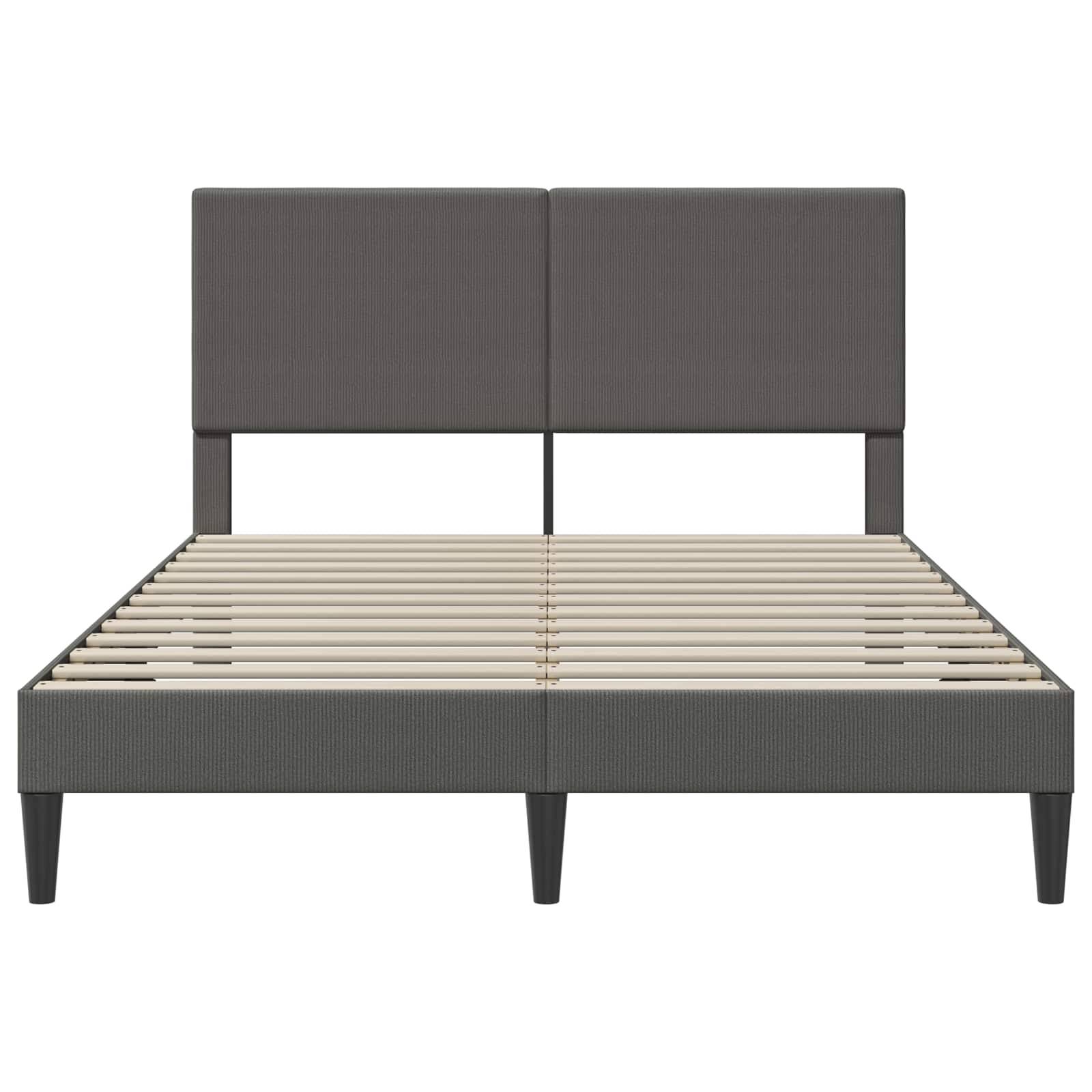 vidaXL Bettrahmen mit Kopfteil Dunkelgrau 120 x 190 cm Cordstoff