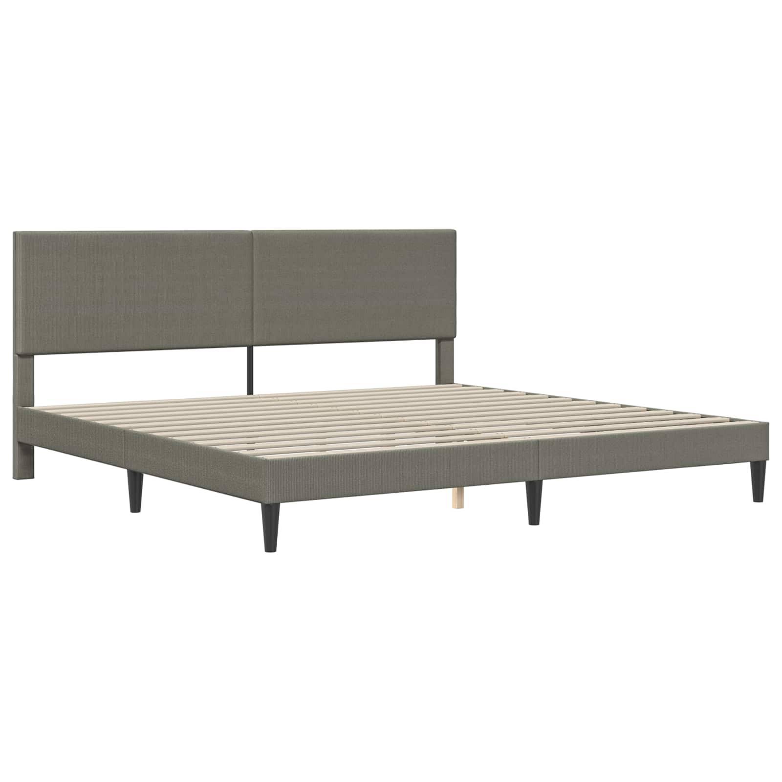 vidaXL Bettrahmen mit Kopfteil Hellgrau 180 x 200 cm Cordstoff