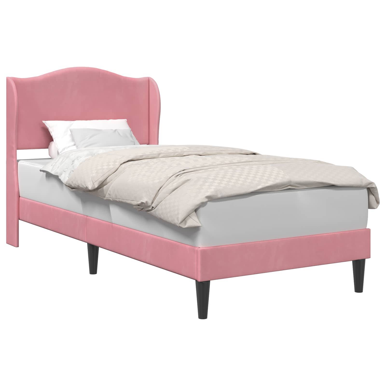 vidaXL Bettrahmen mit Kopfteil Rosa 80 x 200 cm Samt