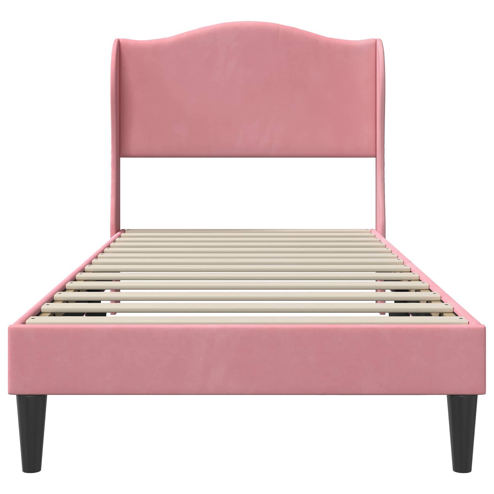 vidaXL Bettrahmen mit Kopfteil Rosa 80 x 200 cm Samt