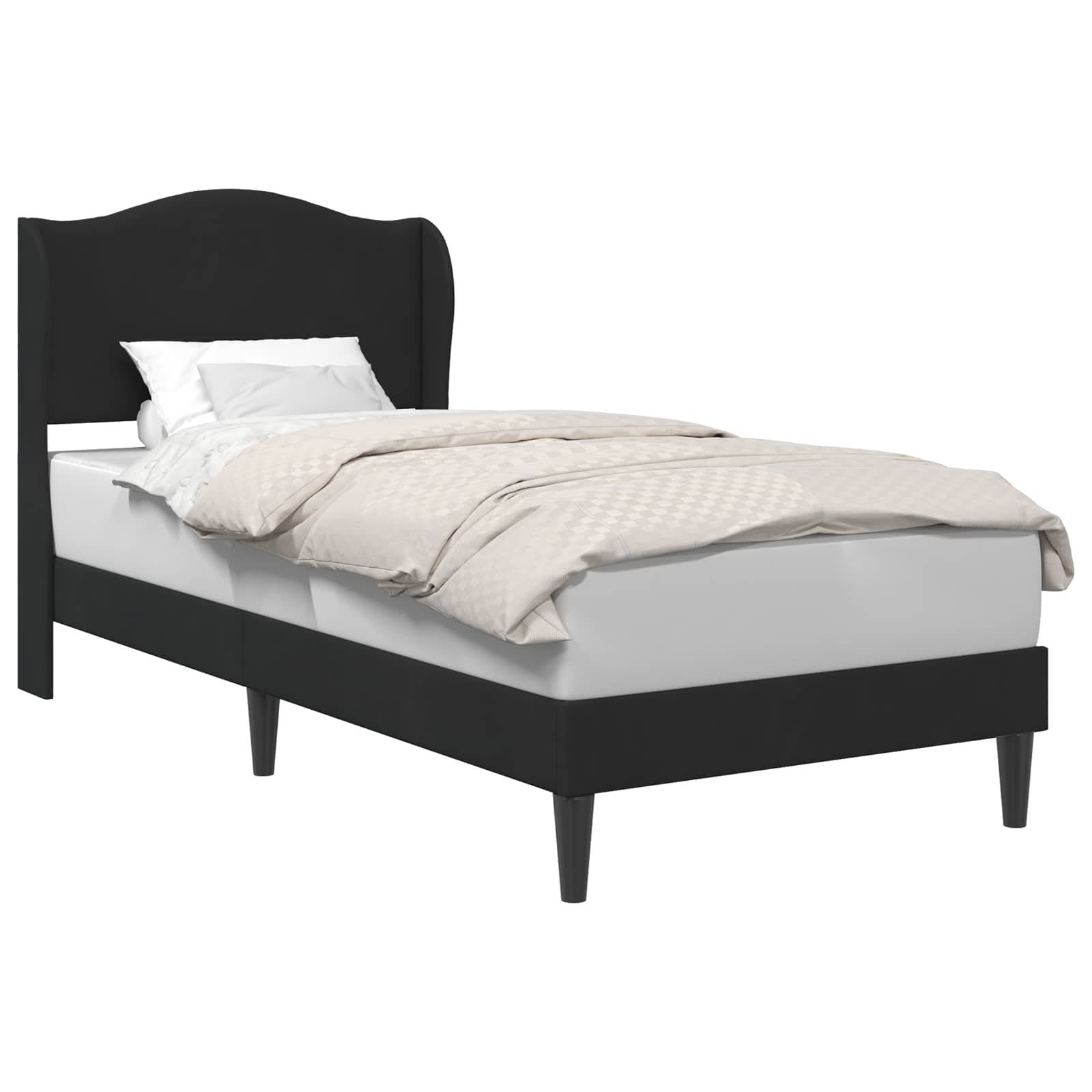 vidaXL Bettrahmen mit Kopfteil Schwarz 100 x 200 cm Samt