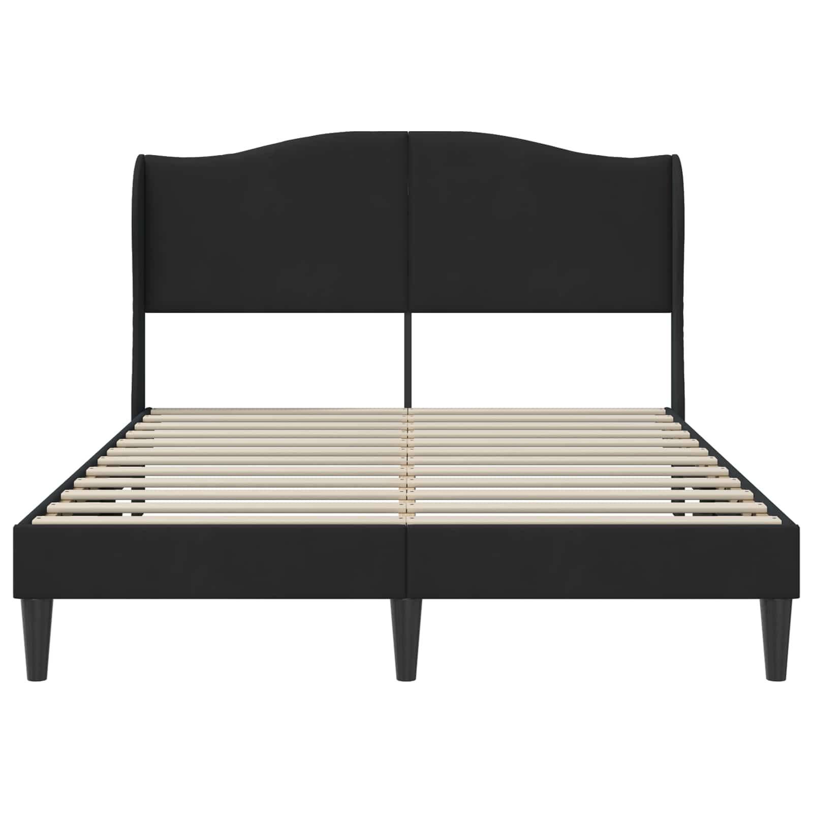 vidaXL Bettrahmen mit Kopfteil Schwarz 120 x 190 cm Samt