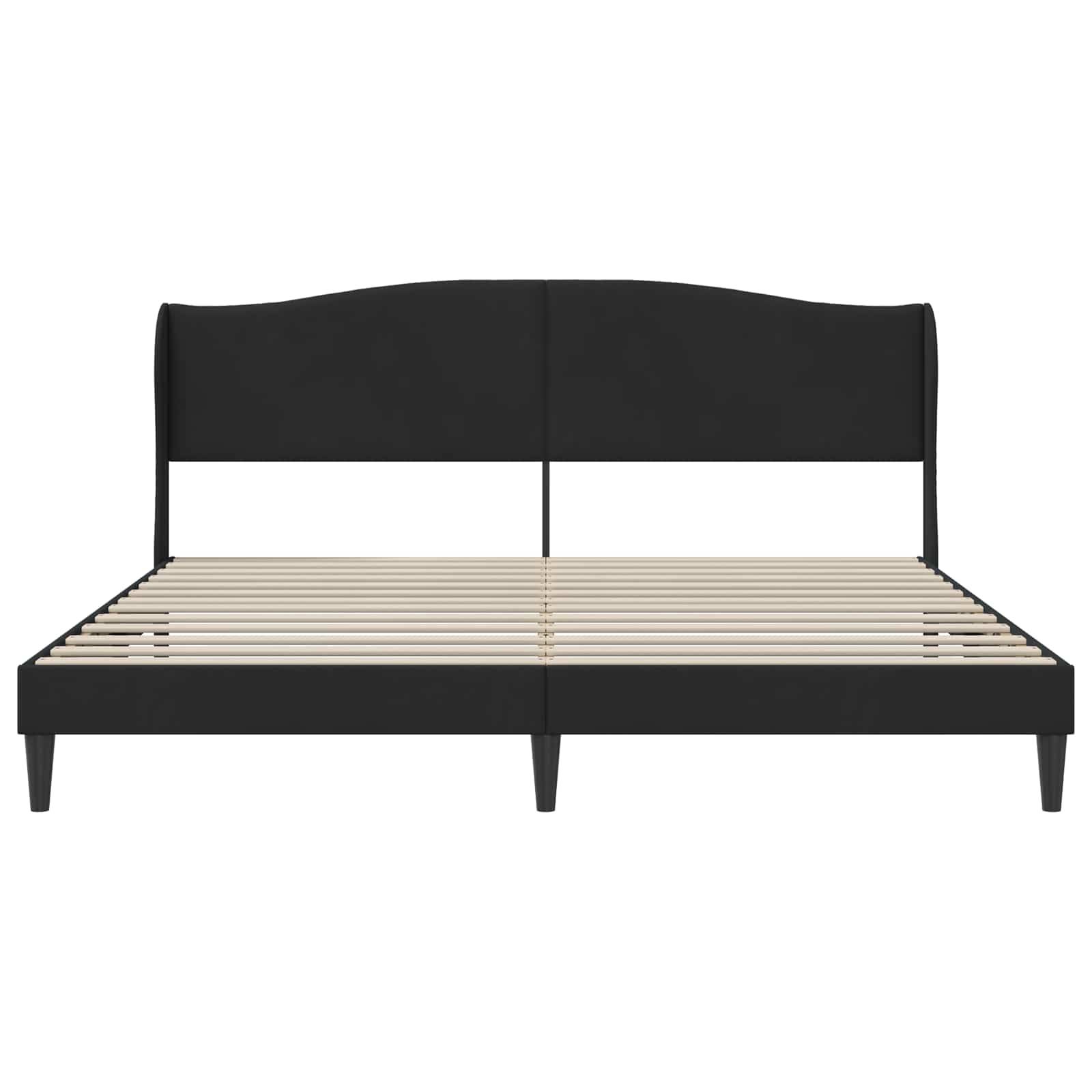 vidaXL Bettrahmen mit Kopfteil Schwarz 180 x 200 cm Samt