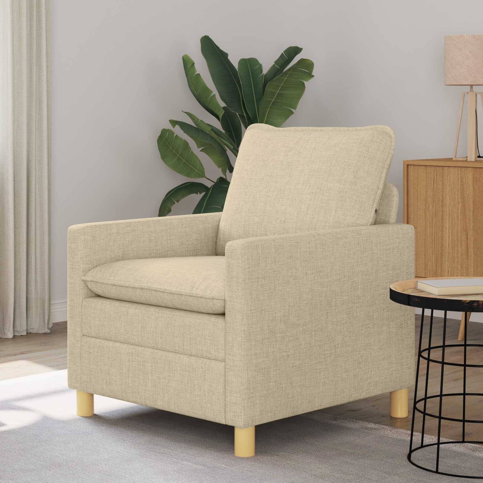 vidaXL Sofa Creme Stoff