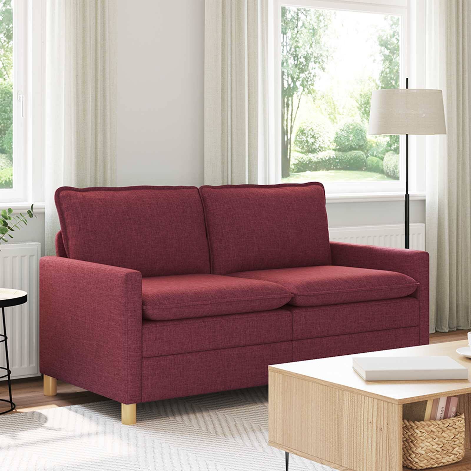 vidaXL Sofa Weinrot Stoff