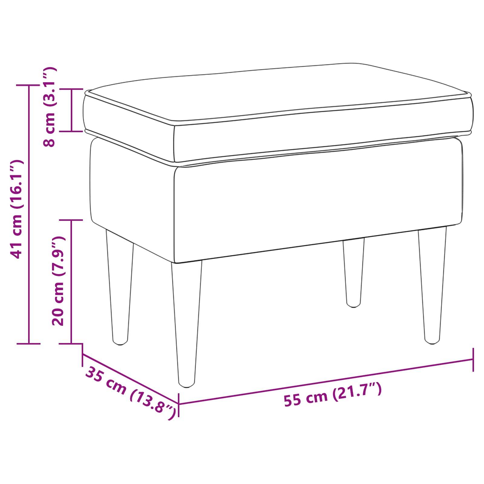 vidaXL Hocker Dunkelgrau 55 x 35 x 41 cm Bouclé