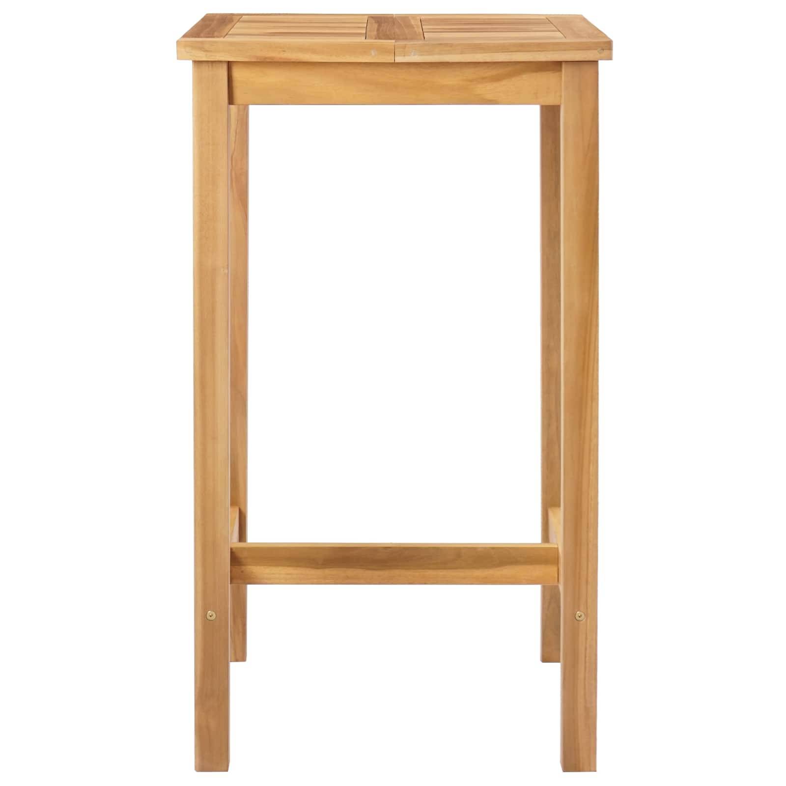 vidaXL Bartisch Natur 60 x 60 x 105 cm Massiv-Teak