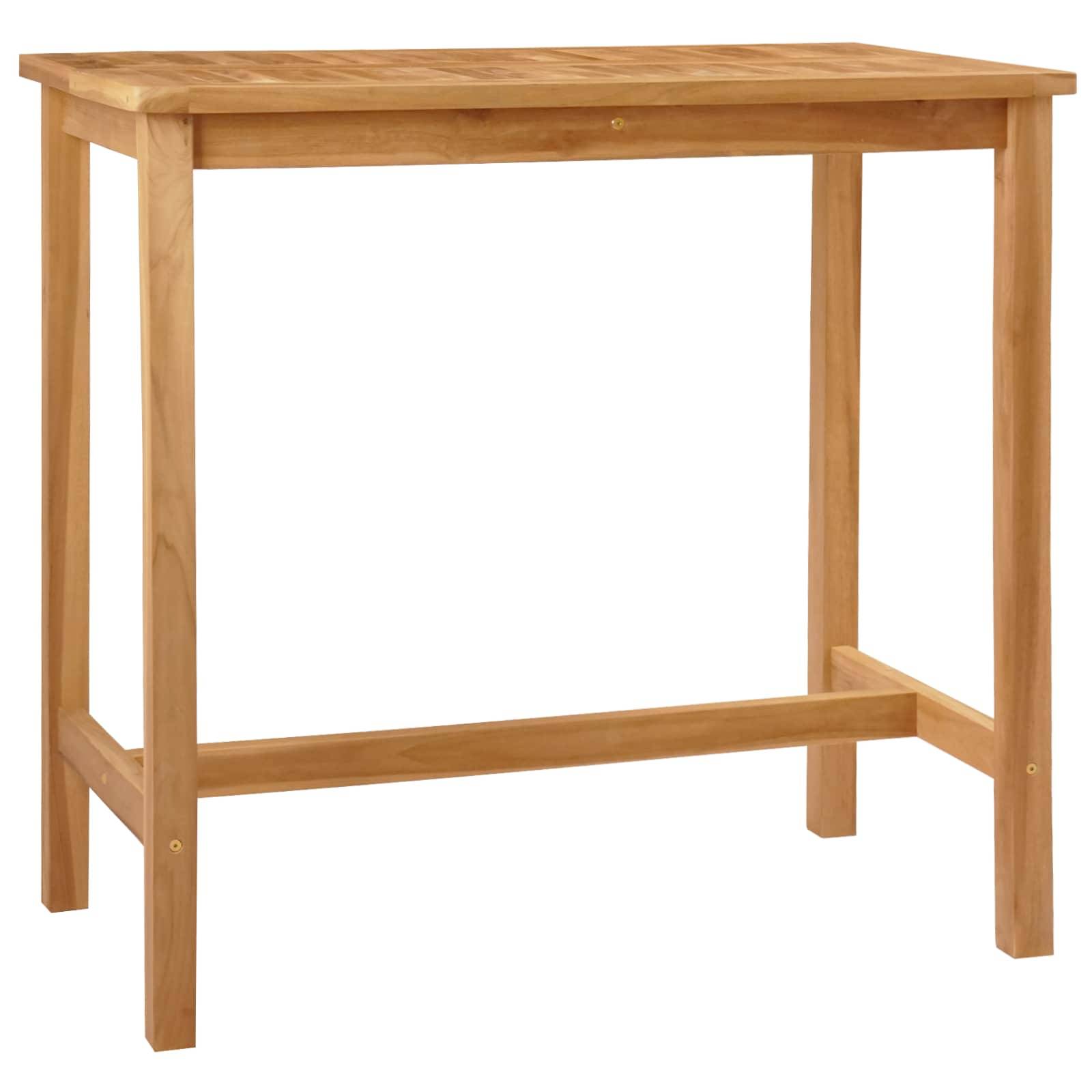 vidaXL Bartisch Natur 110 x 60 x 105 cm Massiv-Teak