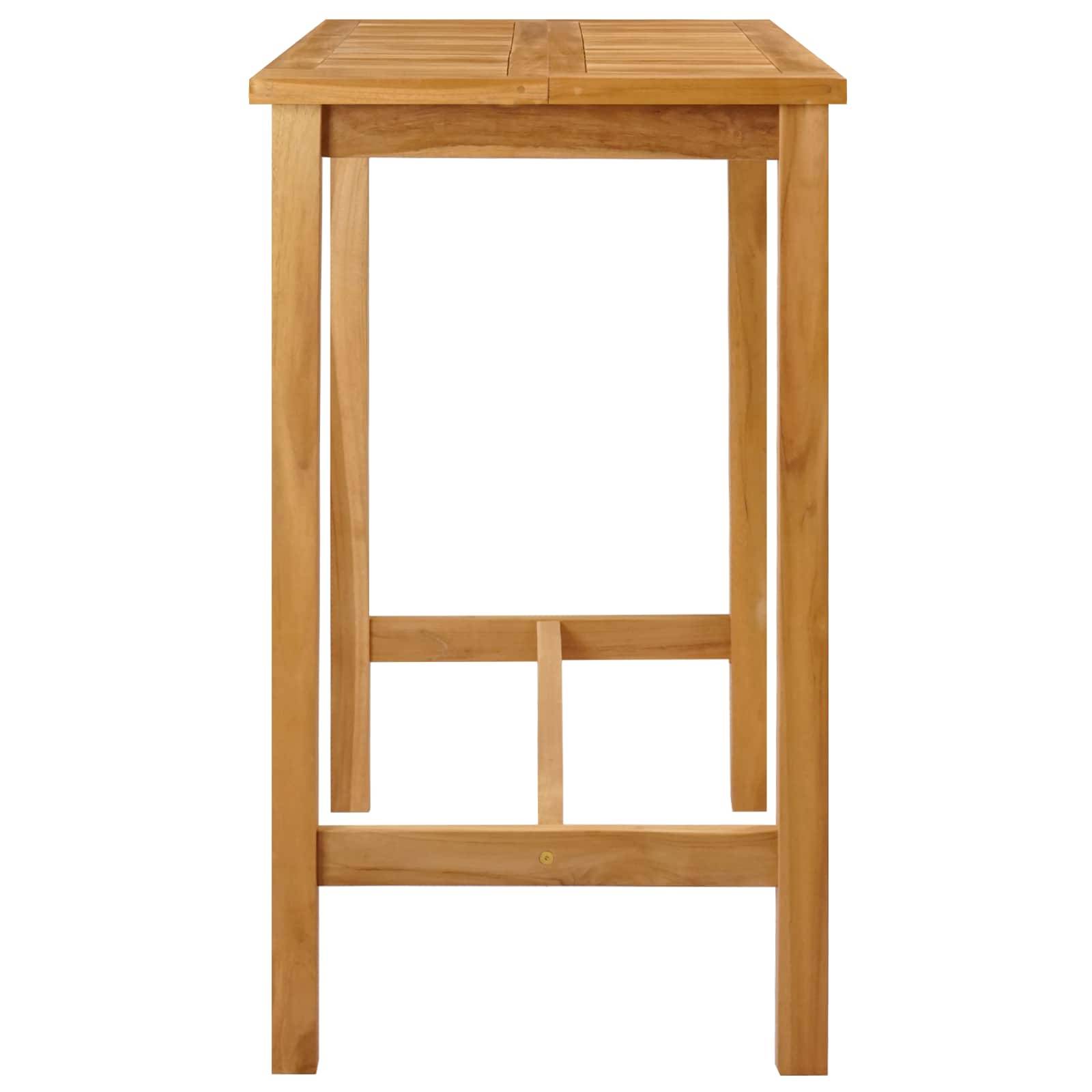 vidaXL Bartisch Natur 110 x 60 x 105 cm Massiv-Teak
