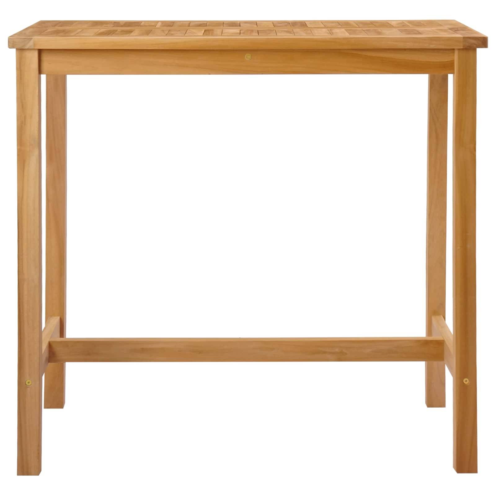vidaXL Bartisch Natur 110 x 60 x 105 cm Massiv-Teak