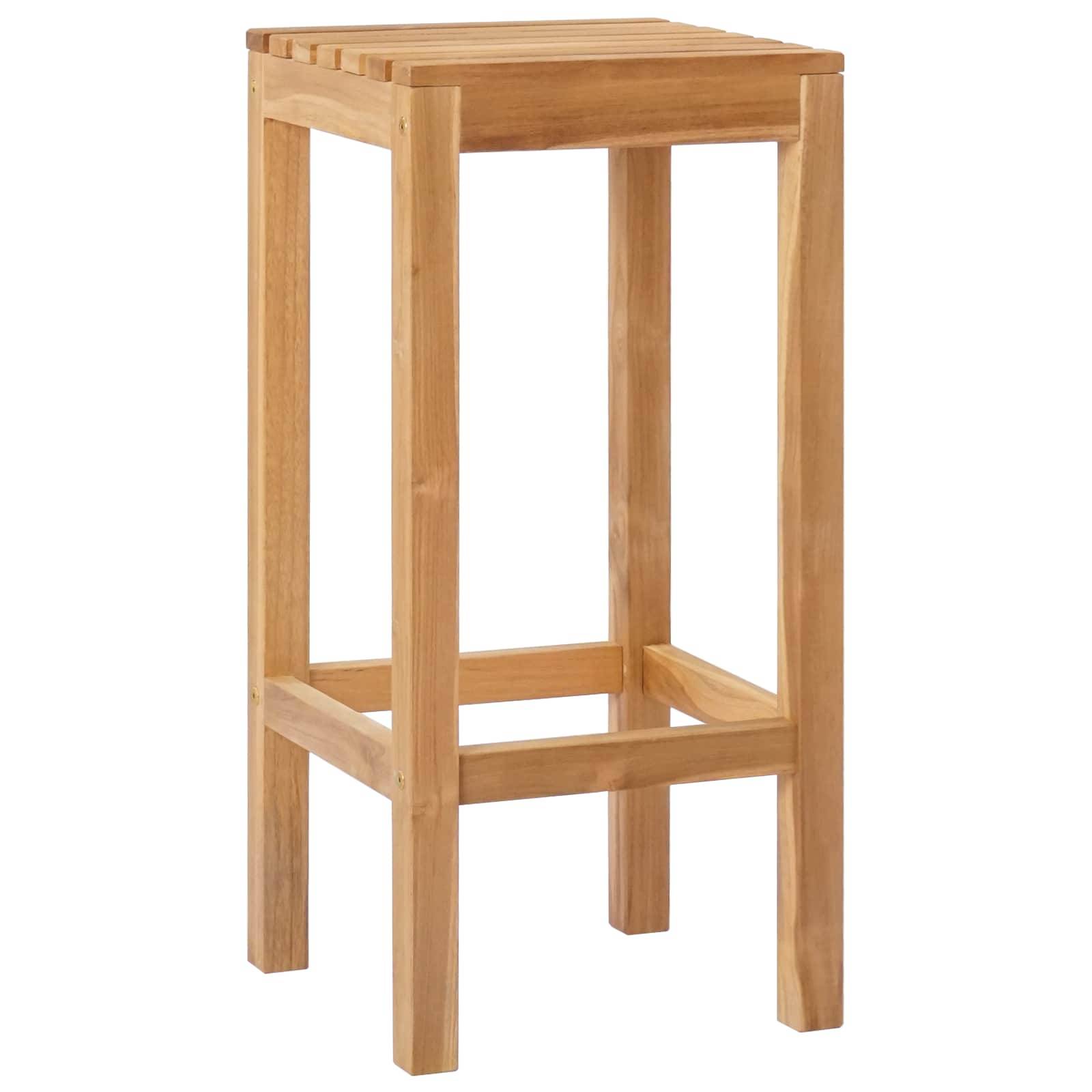vidaXL Barhocker 2 pcs Braun Massivholz Teak