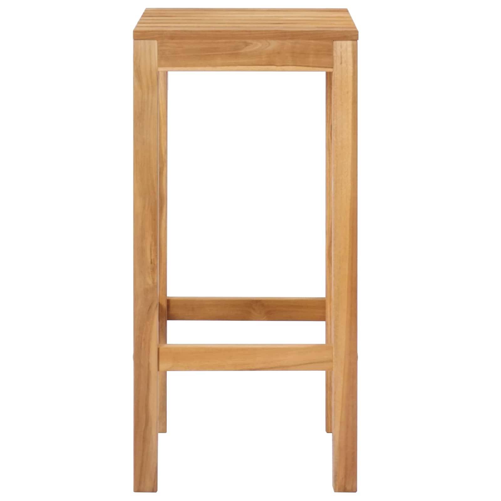 vidaXL Barhocker 2 pcs Braun Massivholz Teak