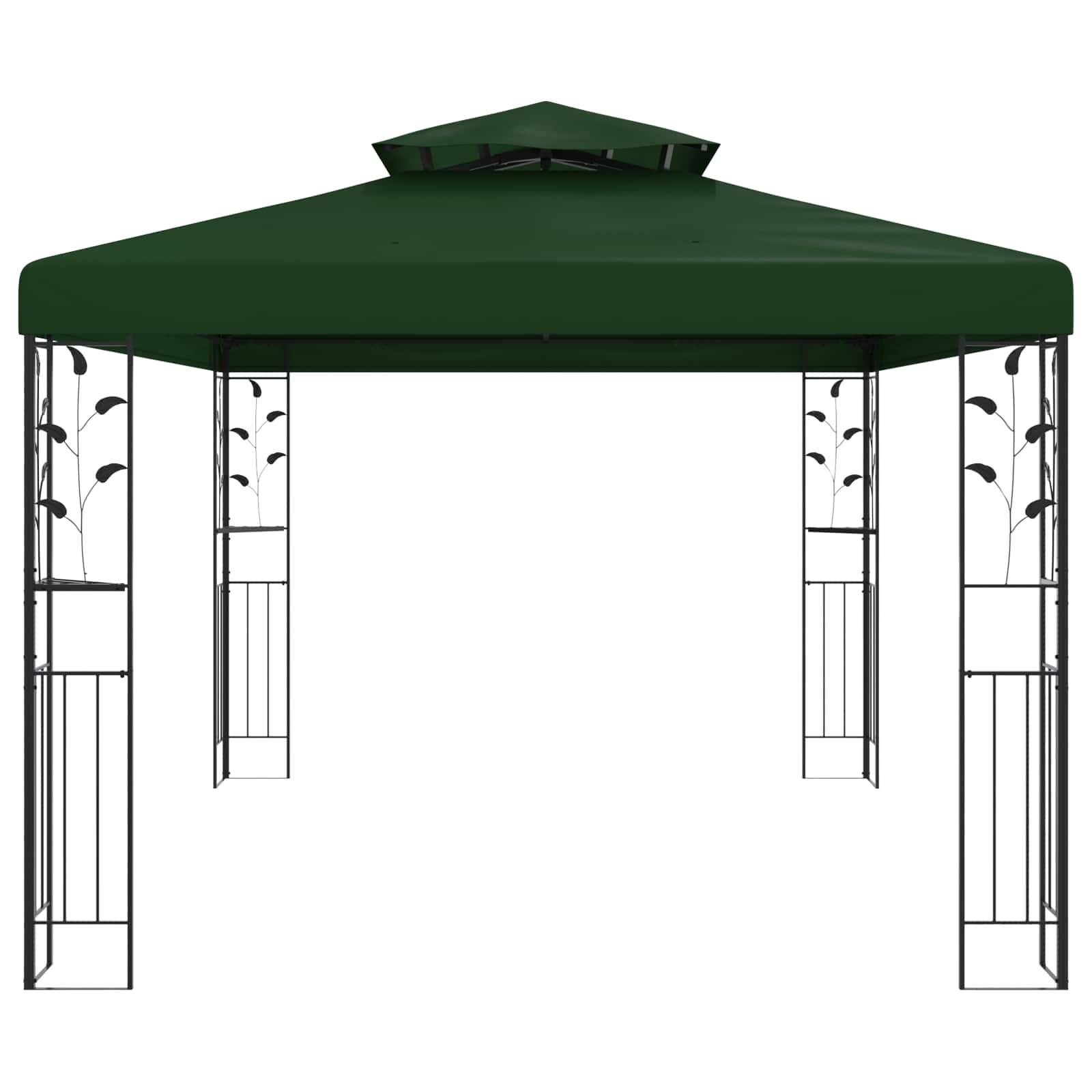 vidaXL Pavillon 3,97 x 2,96 x 2,68 m Grün Polyester und Stahl