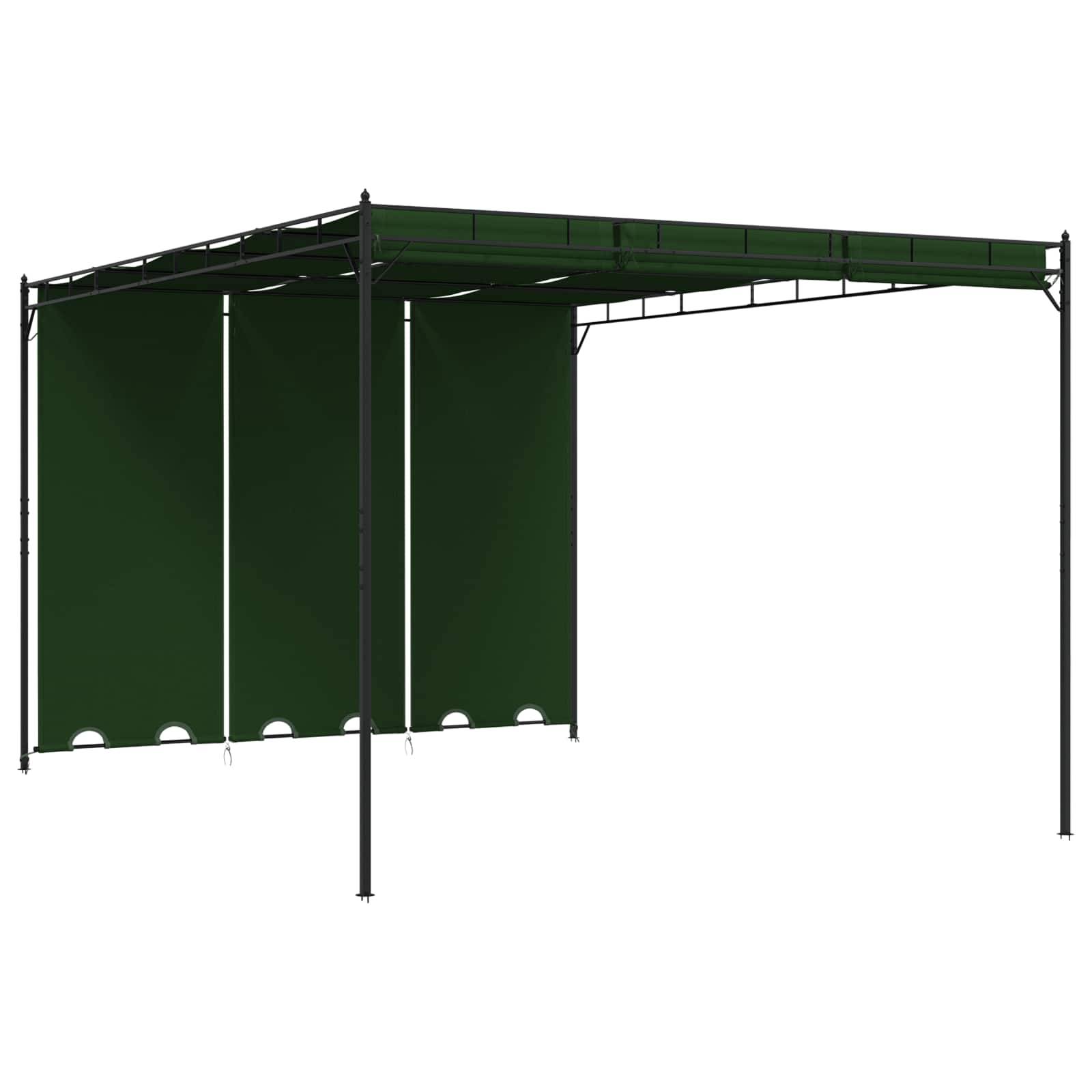 vidaXL Pavillon 4 x 3 x 2,3 m Grün Polyester und Stahl