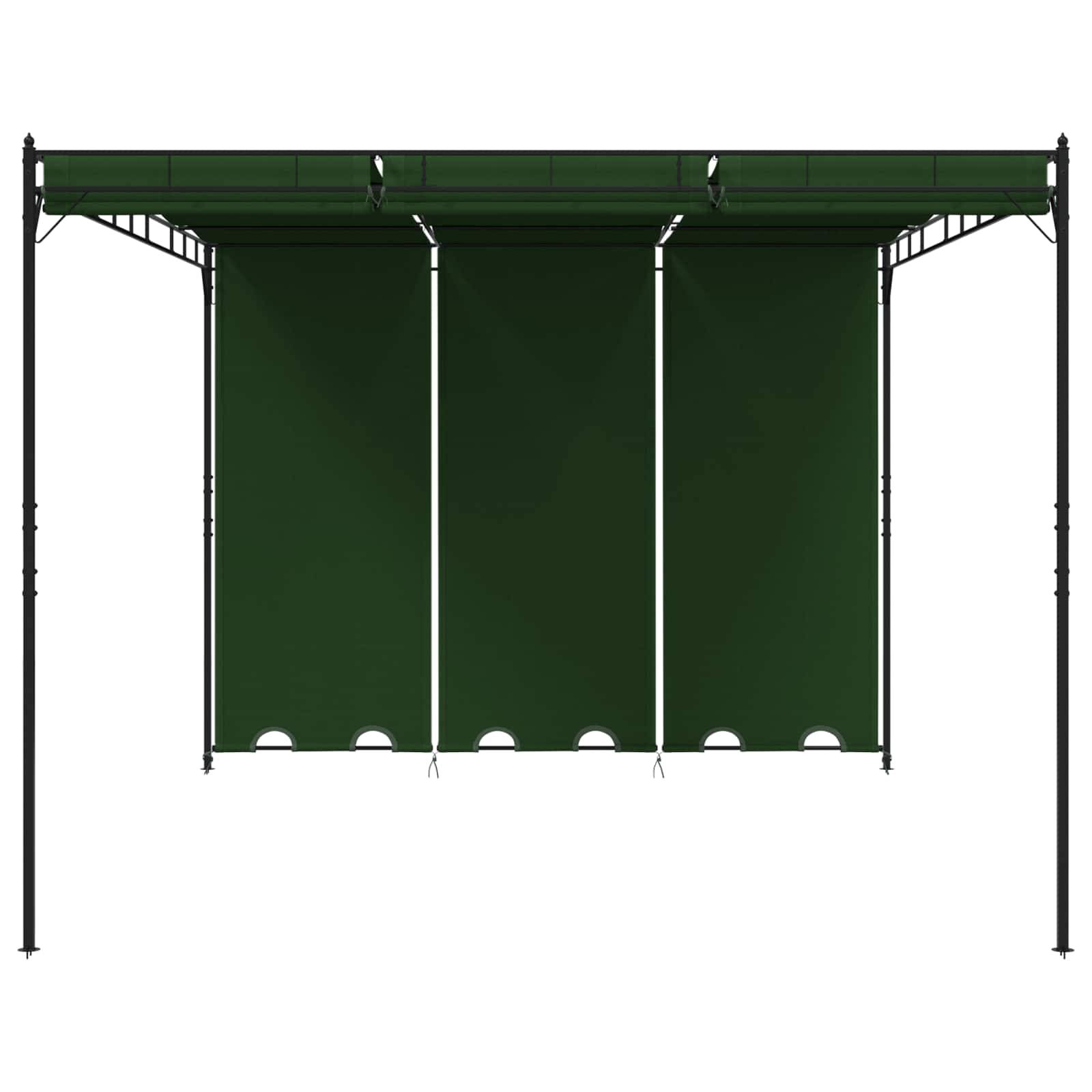 vidaXL Pavillon 4 x 3 x 2,3 m Grün Polyester und Stahl