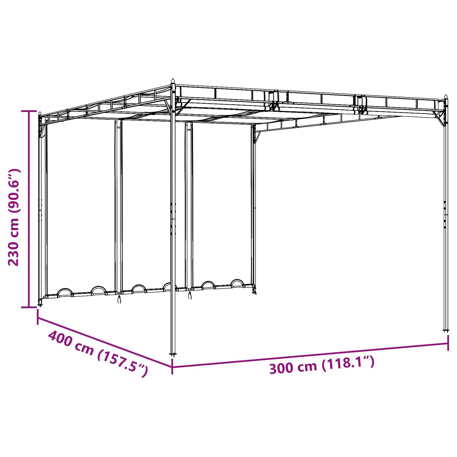 vidaXL Pavillon 4 x 3 x 2,3 m Grün Polyester und Stahl