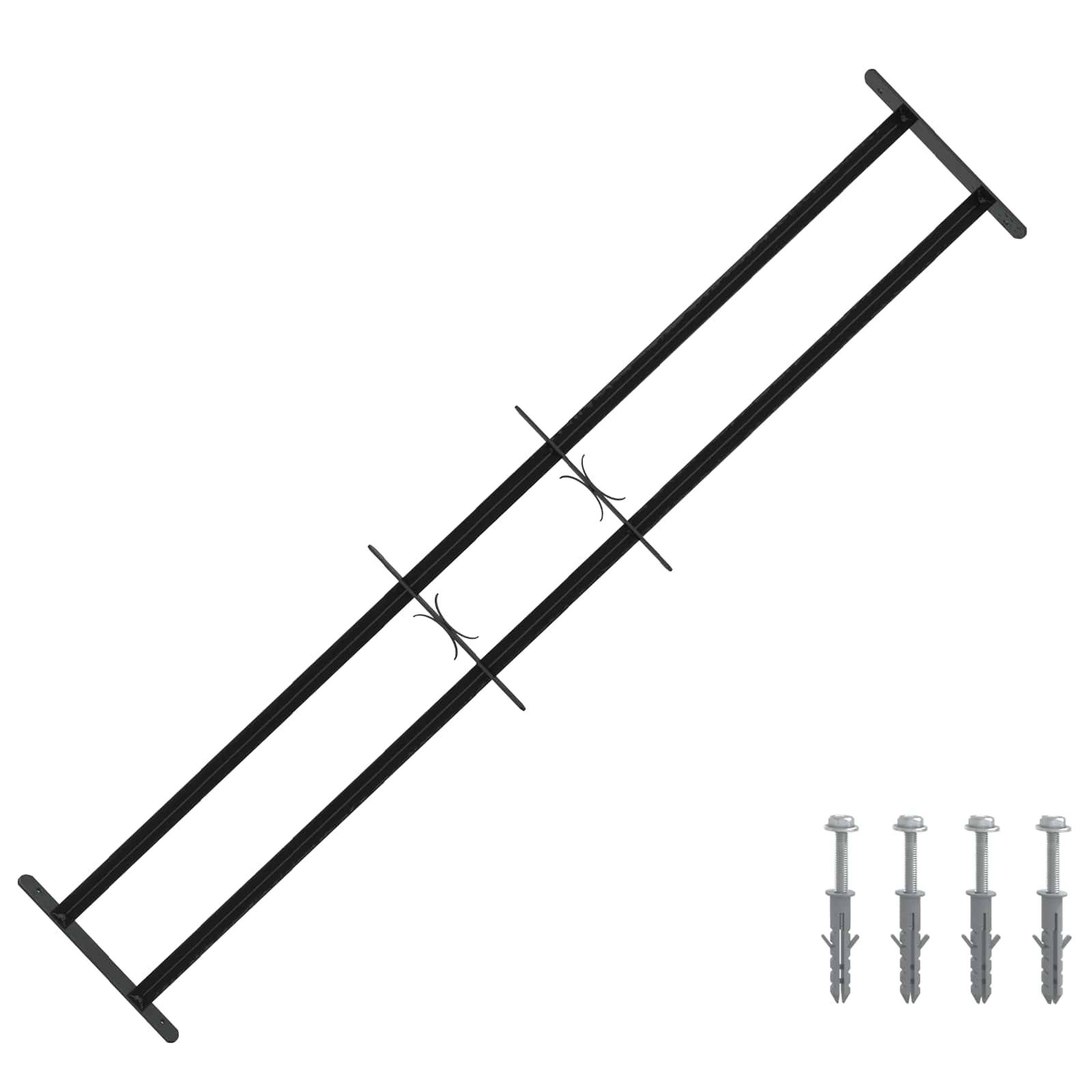 vidaXL Sicherheitsgitter für Fenster mit 2 Querstangen 3 pcs 93-174 cm