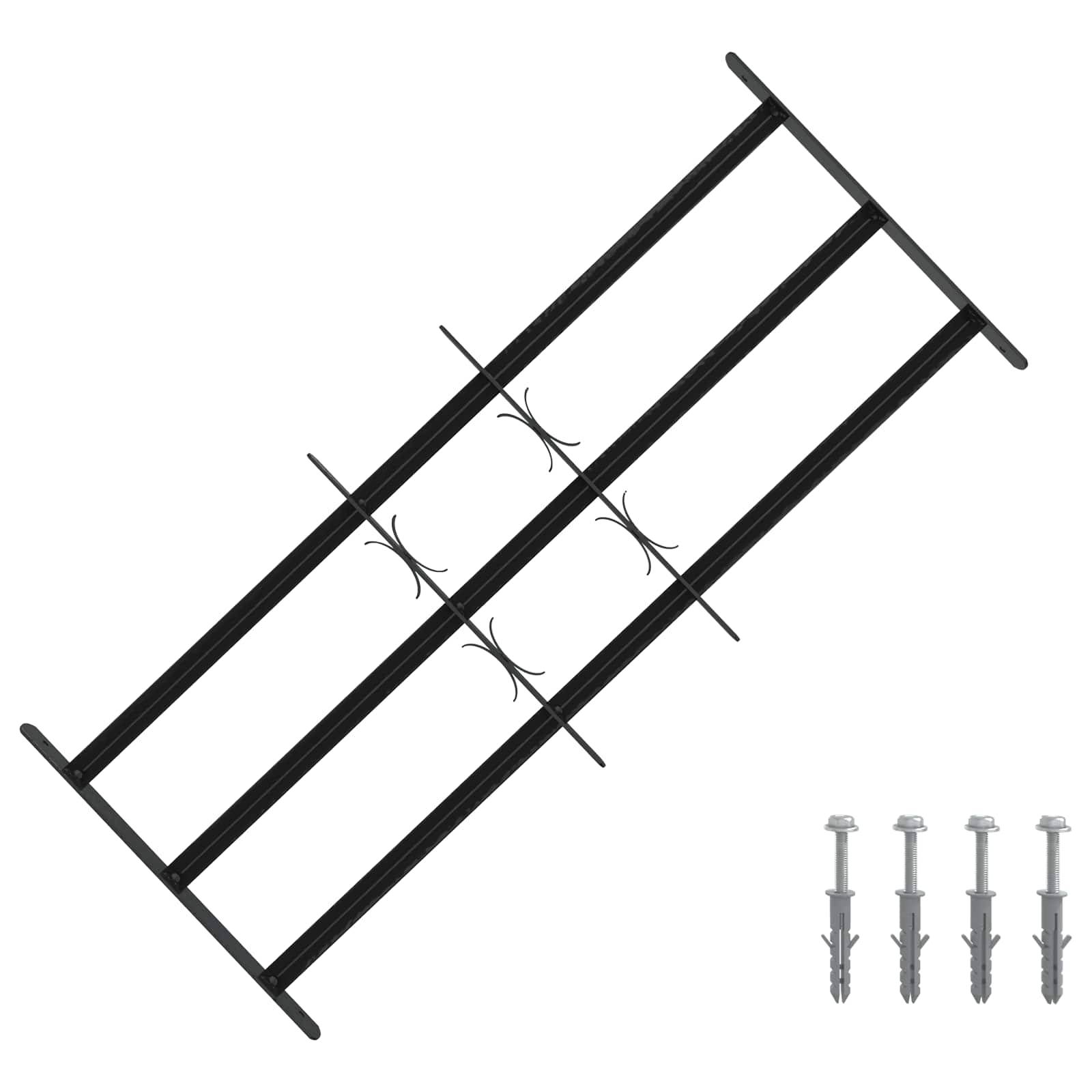 vidaXL Sicherheitsgitter für Fenster mit 3 Querstangen 3 pcs 63-114 cm