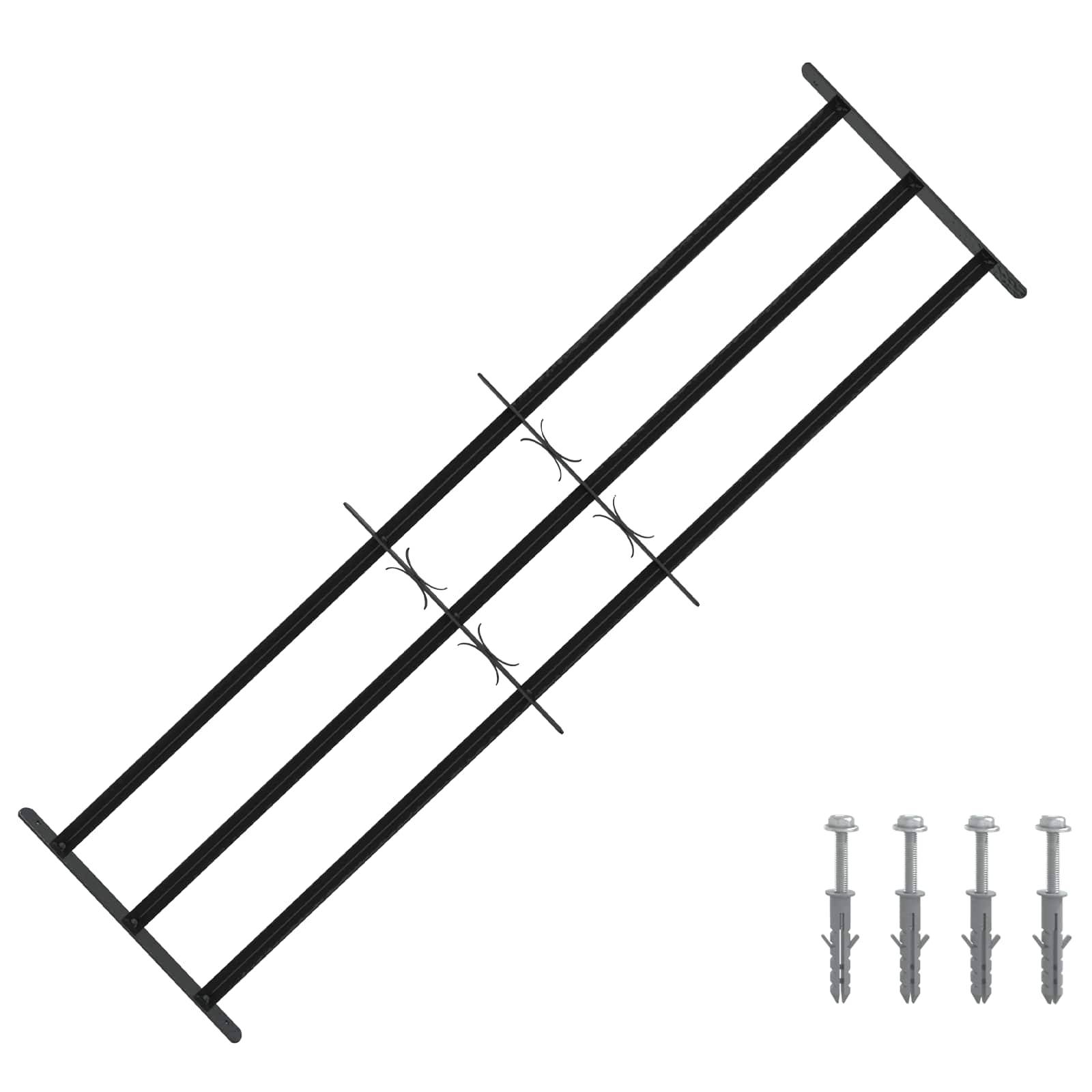 vidaXL Sicherheitsgitter für Fenster mit 3 Querstangen 3 pcs 93-174 cm