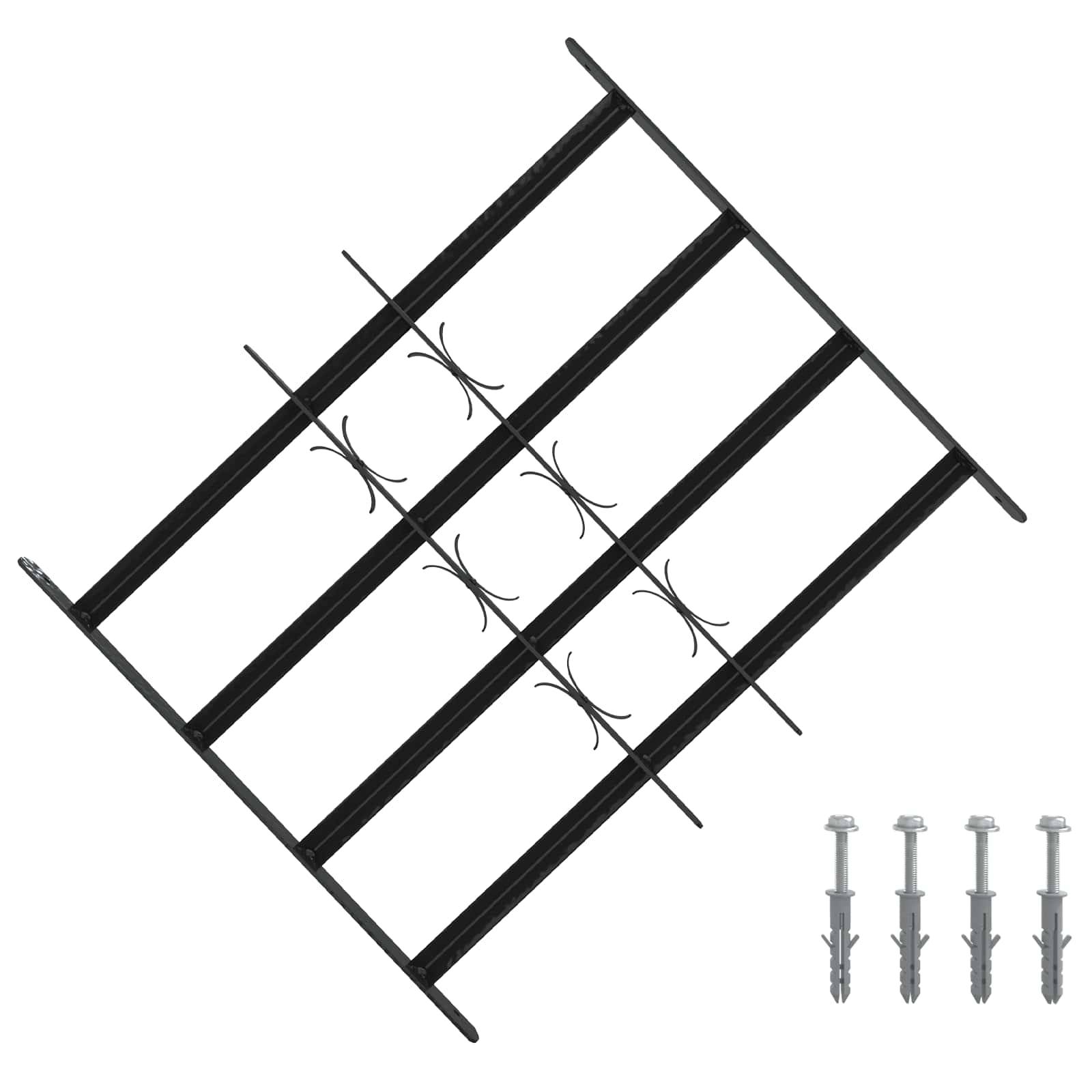 vidaXL Sicherheitsgitter für Fenster mit 4 Querstangen 3 pcs 43-74 cm