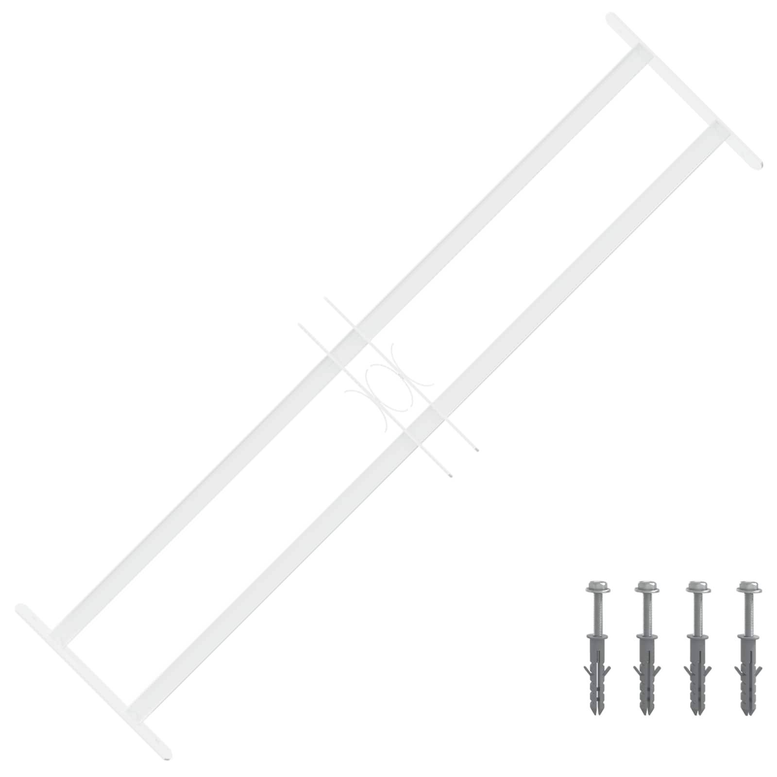 vidaXL Sicherheitsgitter für Fenster mit 2 Querstangen 63-114 cm