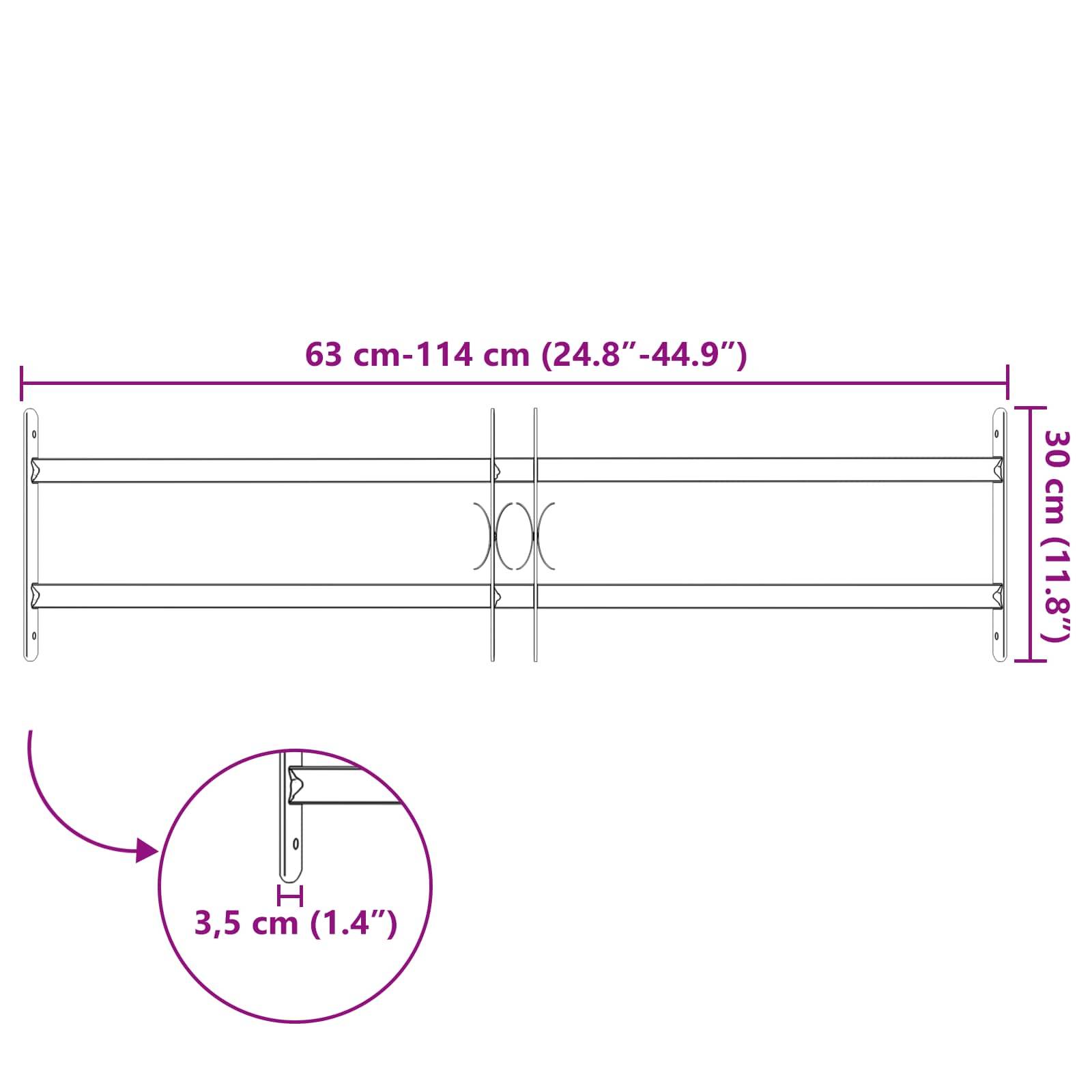 vidaXL Sicherheitsgitter für Fenster mit 2 Querstangen 63-114 cm