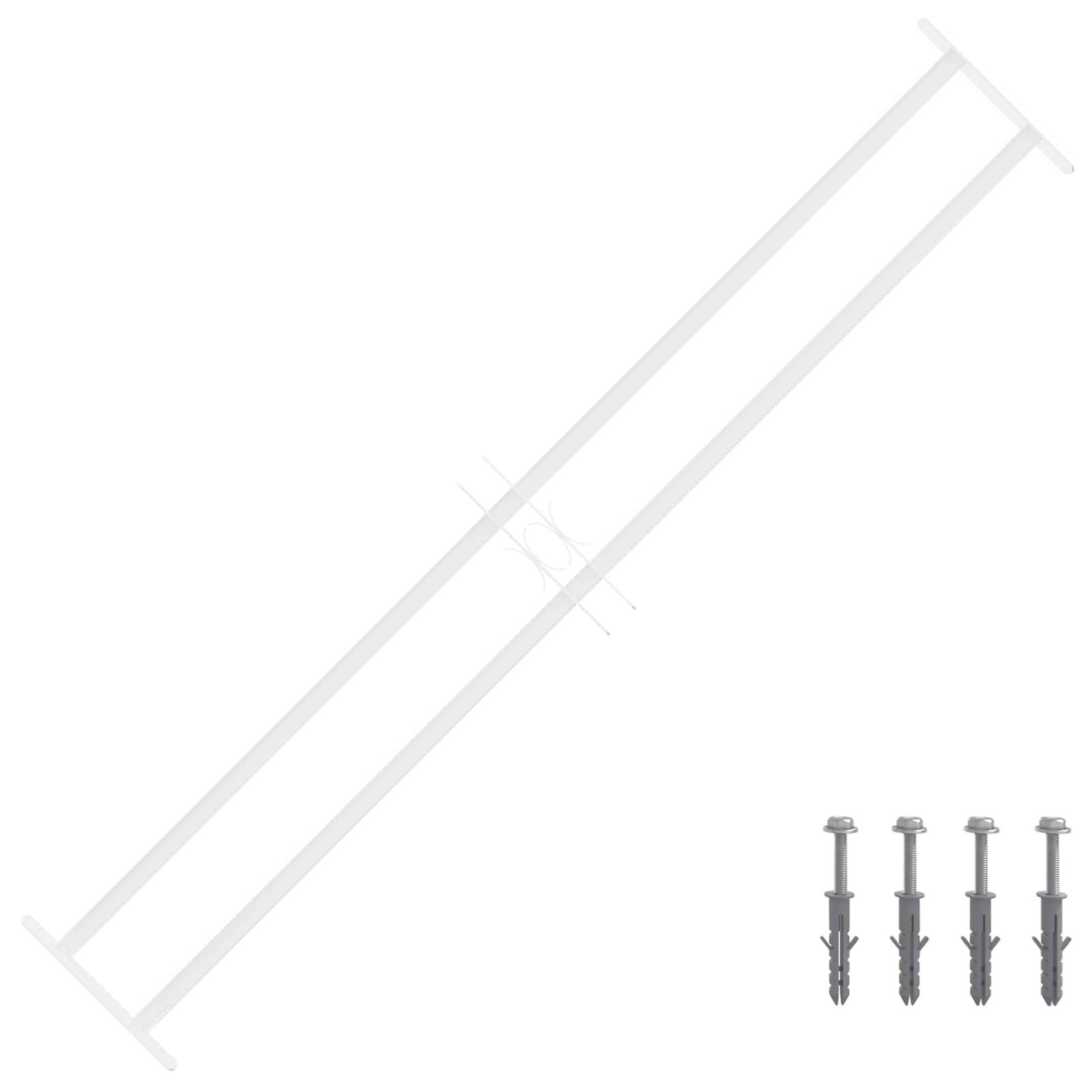 vidaXL Sicherheitsgitter für Fenster mit 2 Querstangen 93-174 cm