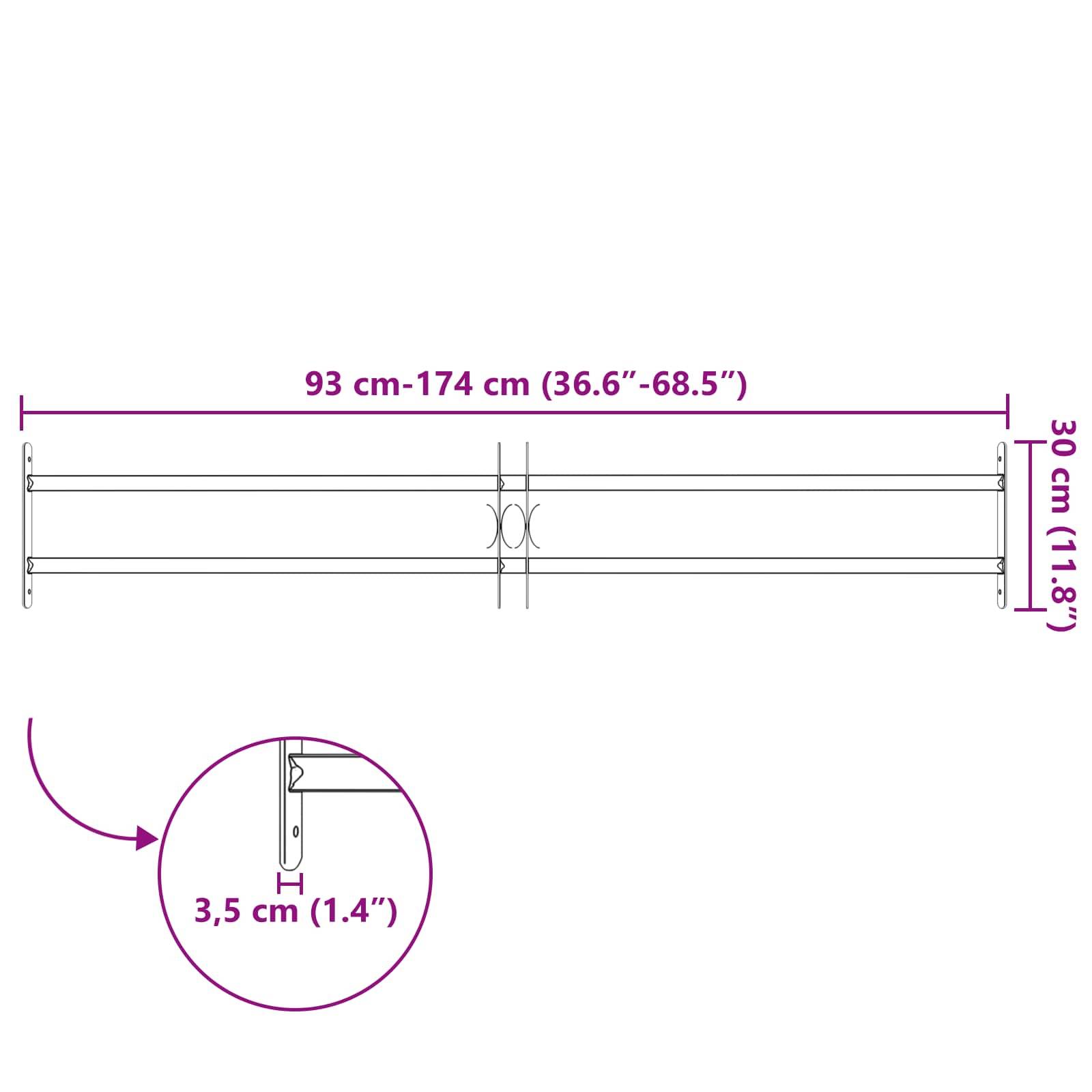vidaXL Sicherheitsgitter für Fenster mit 2 Querstangen 93-174 cm