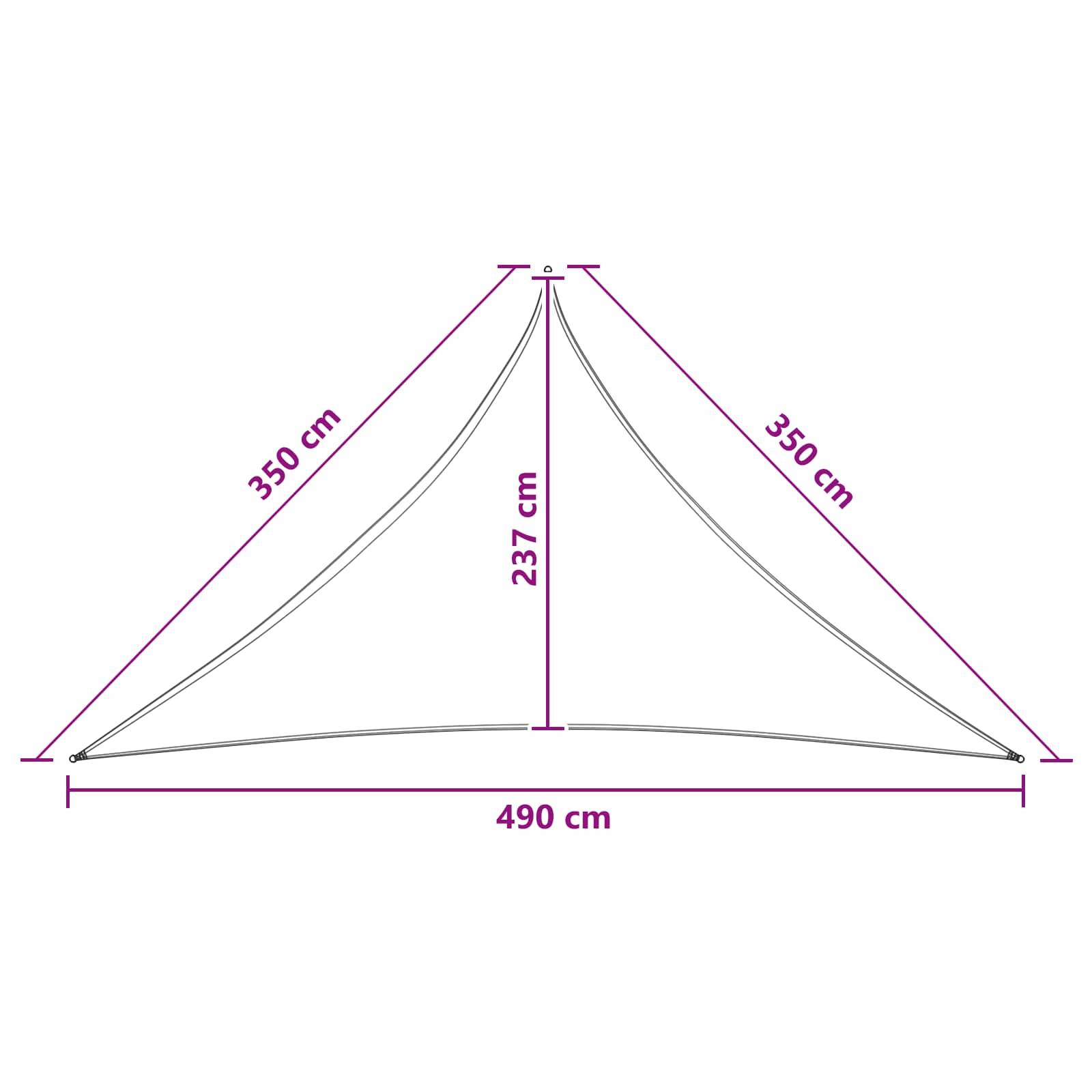vidaXL Sonnensegel 3,5 x 3,5 x 4,9 m HDPE