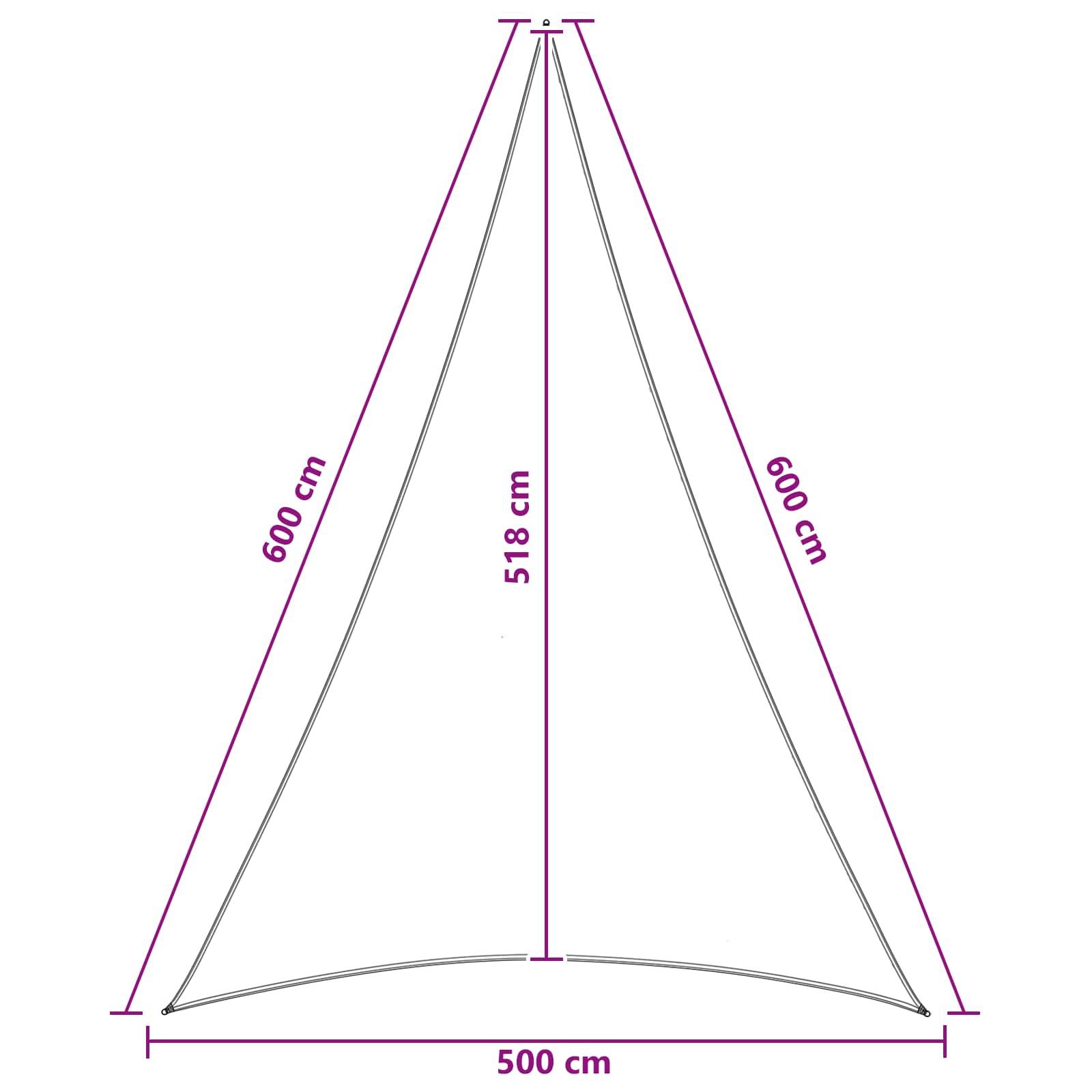 vidaXL Sonnensegel 5 x 6 x 6 m HDPE